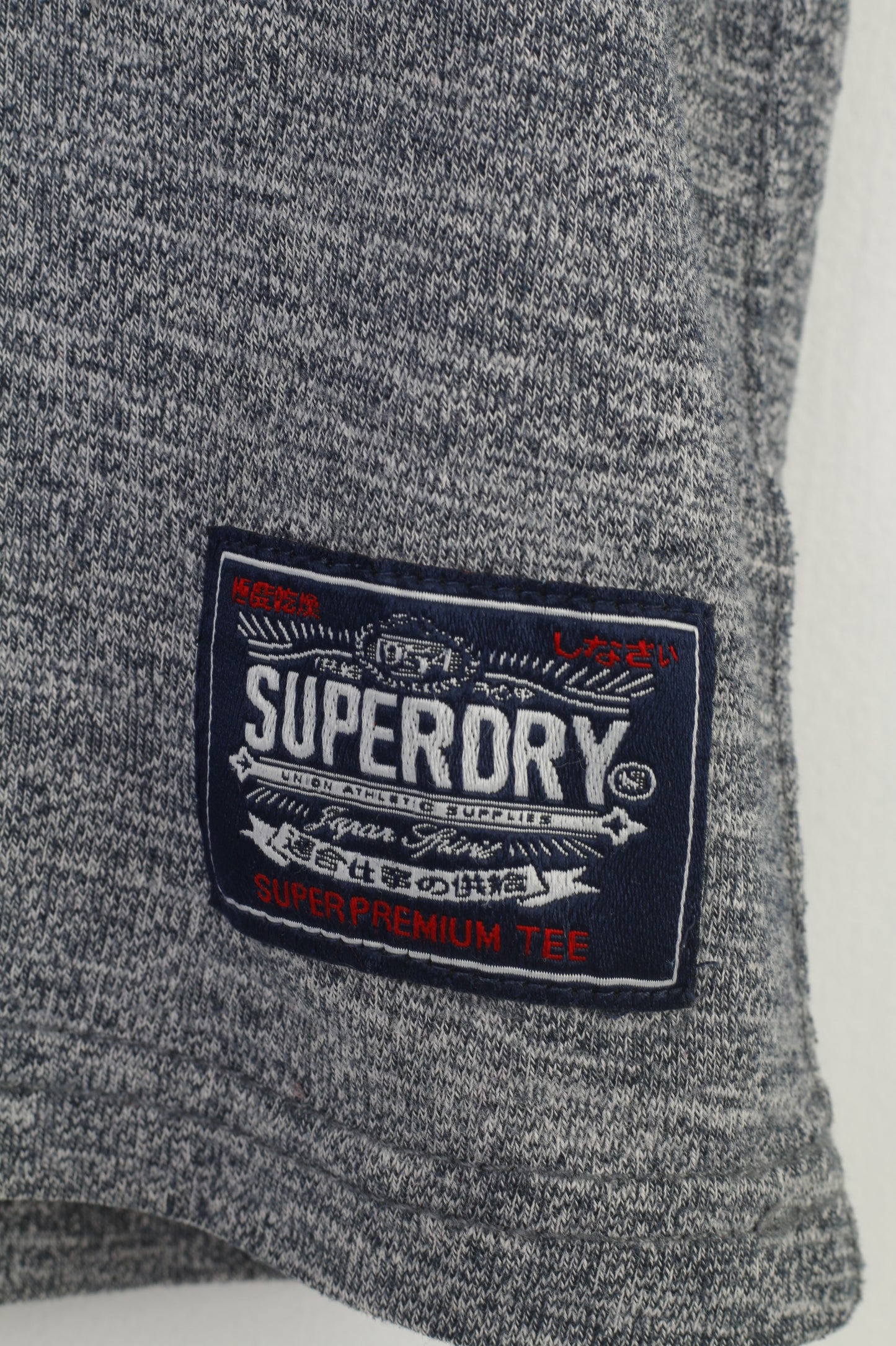 Superdry Men S T-Shirt Navy Short Sleeve Crew Neck Cotton Sport Vintage Top