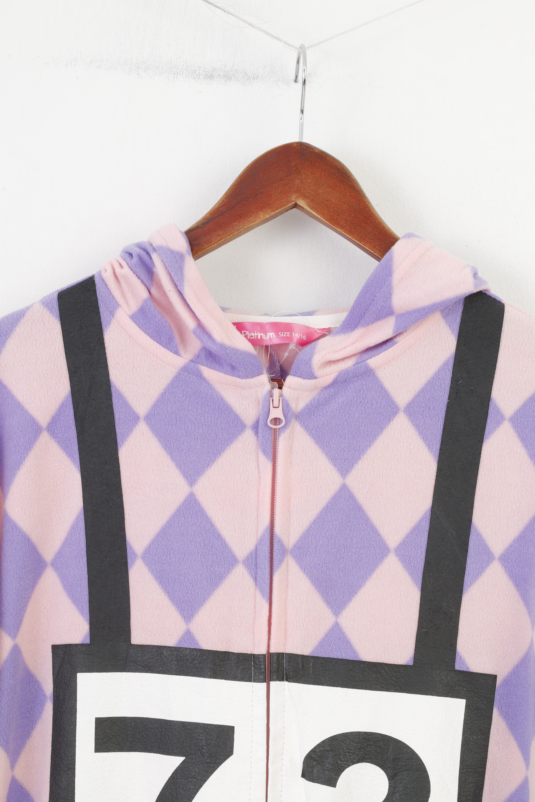 Platinum Girls 14/16 Age Jumpsuit Pink Hood Soft Full Zipper Kigurumi  Pyjamas