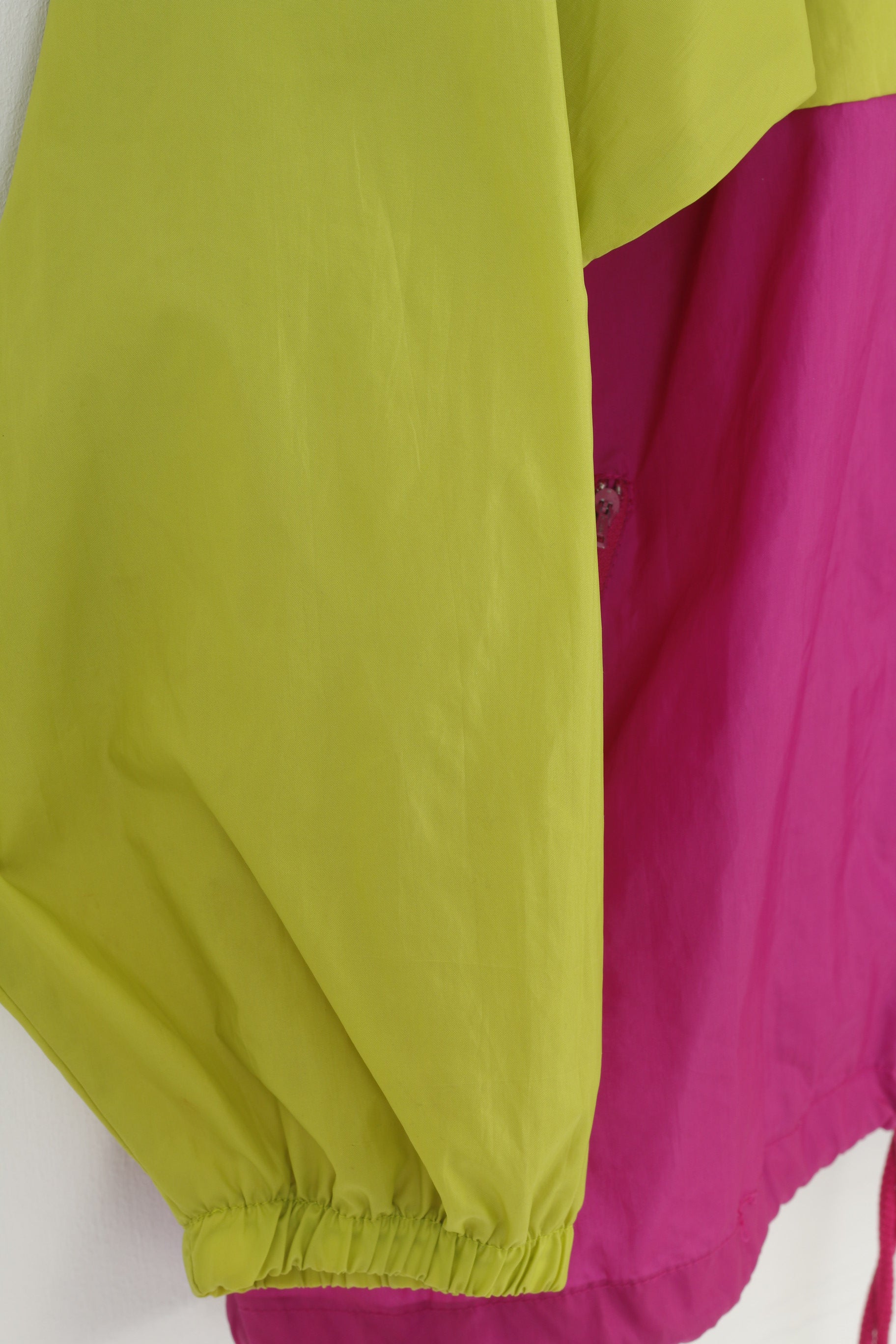 Sportino Woman M Jacket Sport Pink Full Zipper Vintage Oldschool 90s Nylon Hood Oversize Top