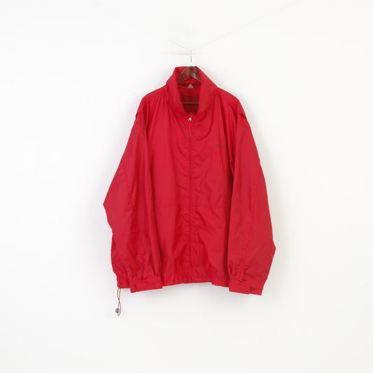 John F.Gee Men 3XL Jacket Red Full Zipper Hood Vintage Oldschool 90s Top