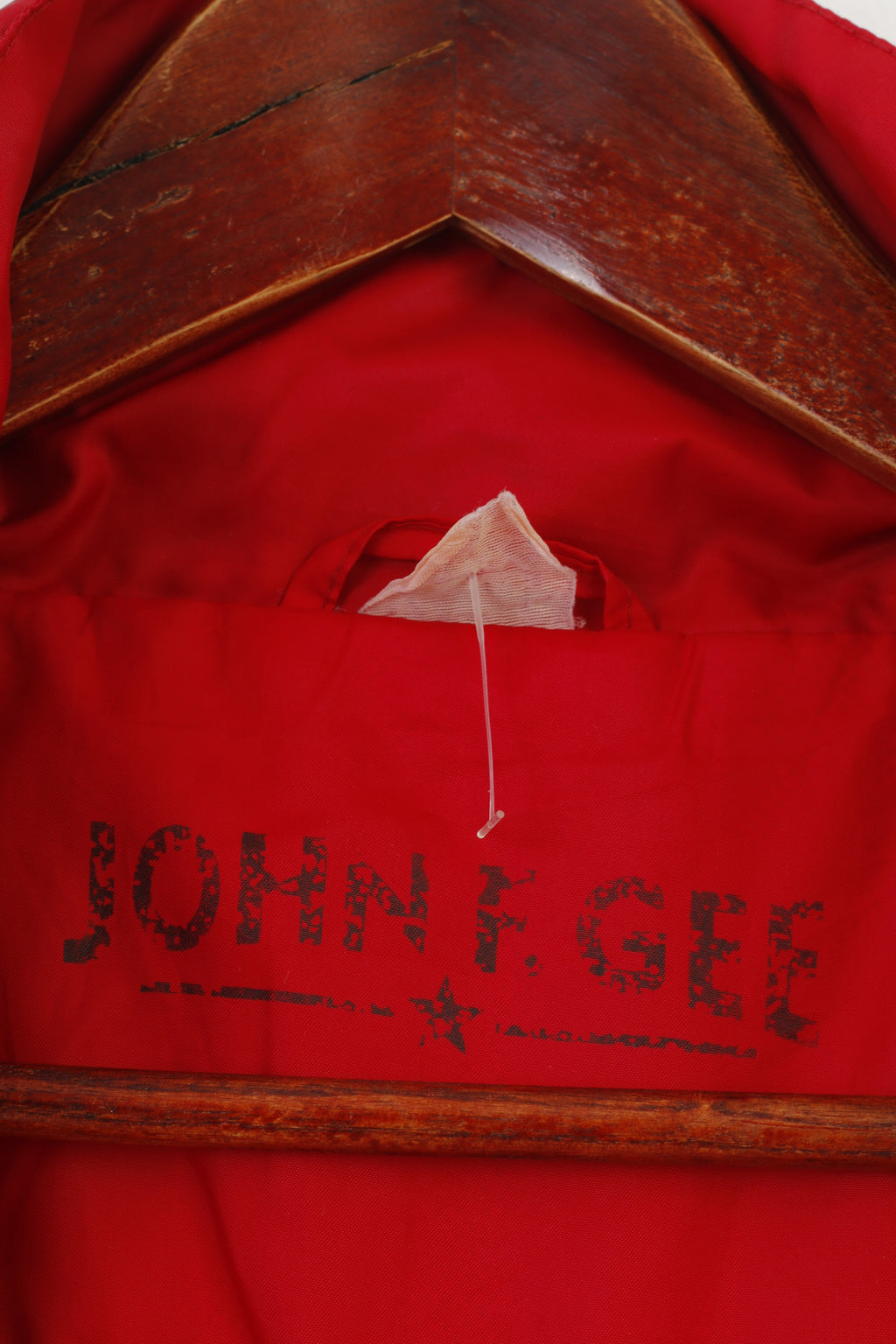 John F.Gee Men 3XL Jacket Red Full Zipper Hood Vintage Oldschool 90s Top