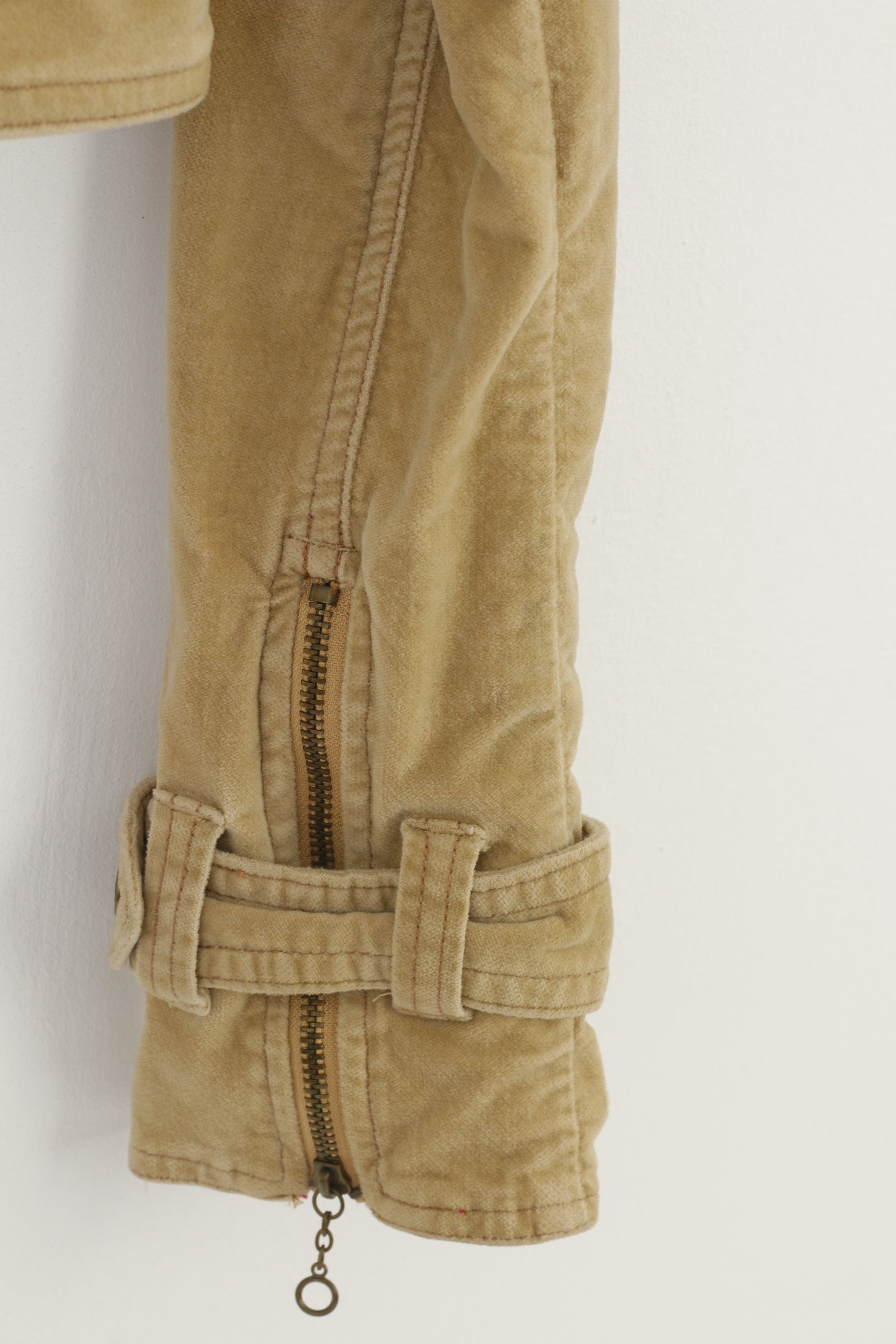Hollister Woman S Jacket Cotton Stretch Collar Fermeture éclair complète California Beige vintage Top