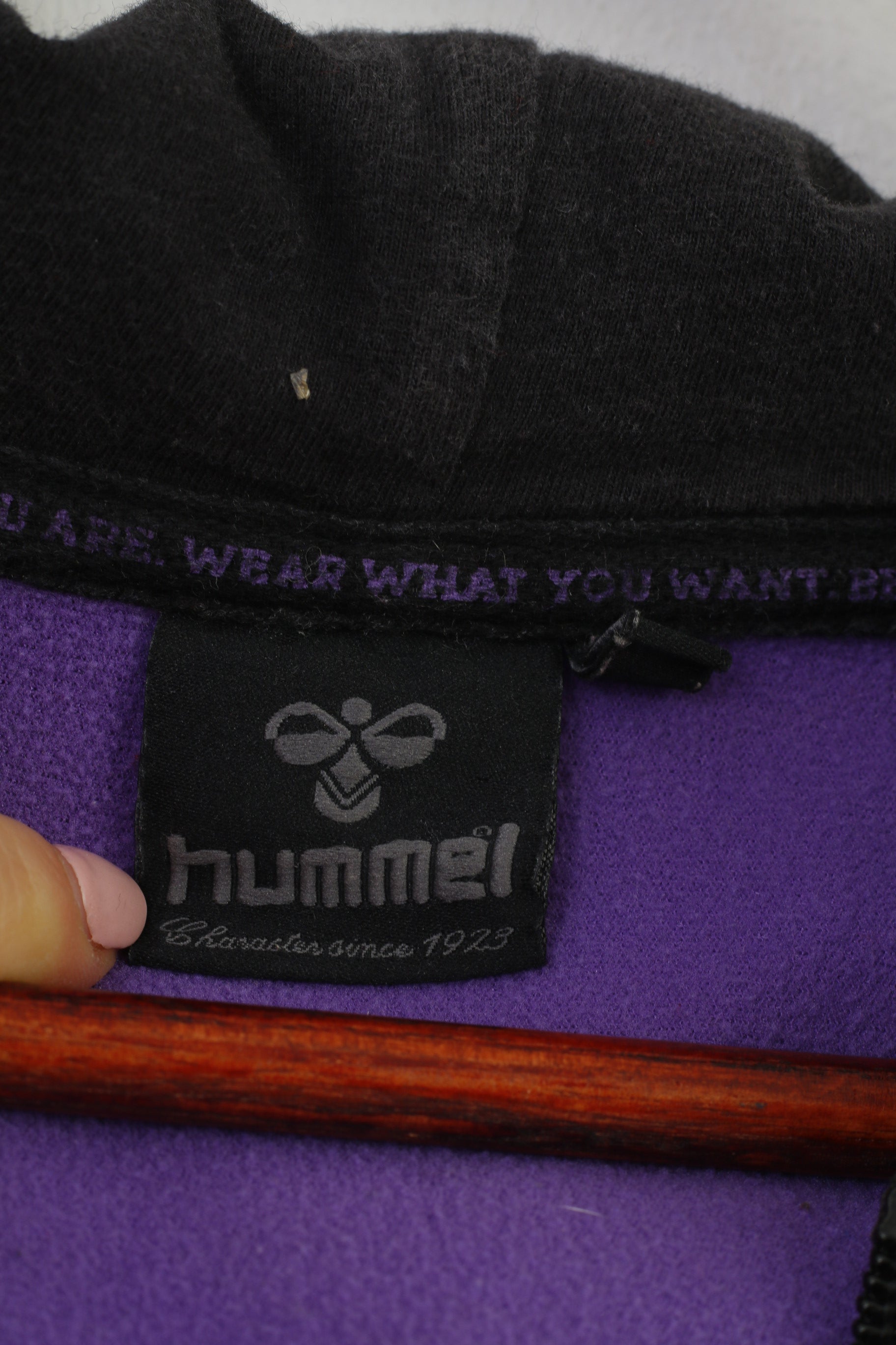 Hummel Garçons XL 14/15 Âge Sweatshirt Noir Full Zipper Hood Sport Cotton Top