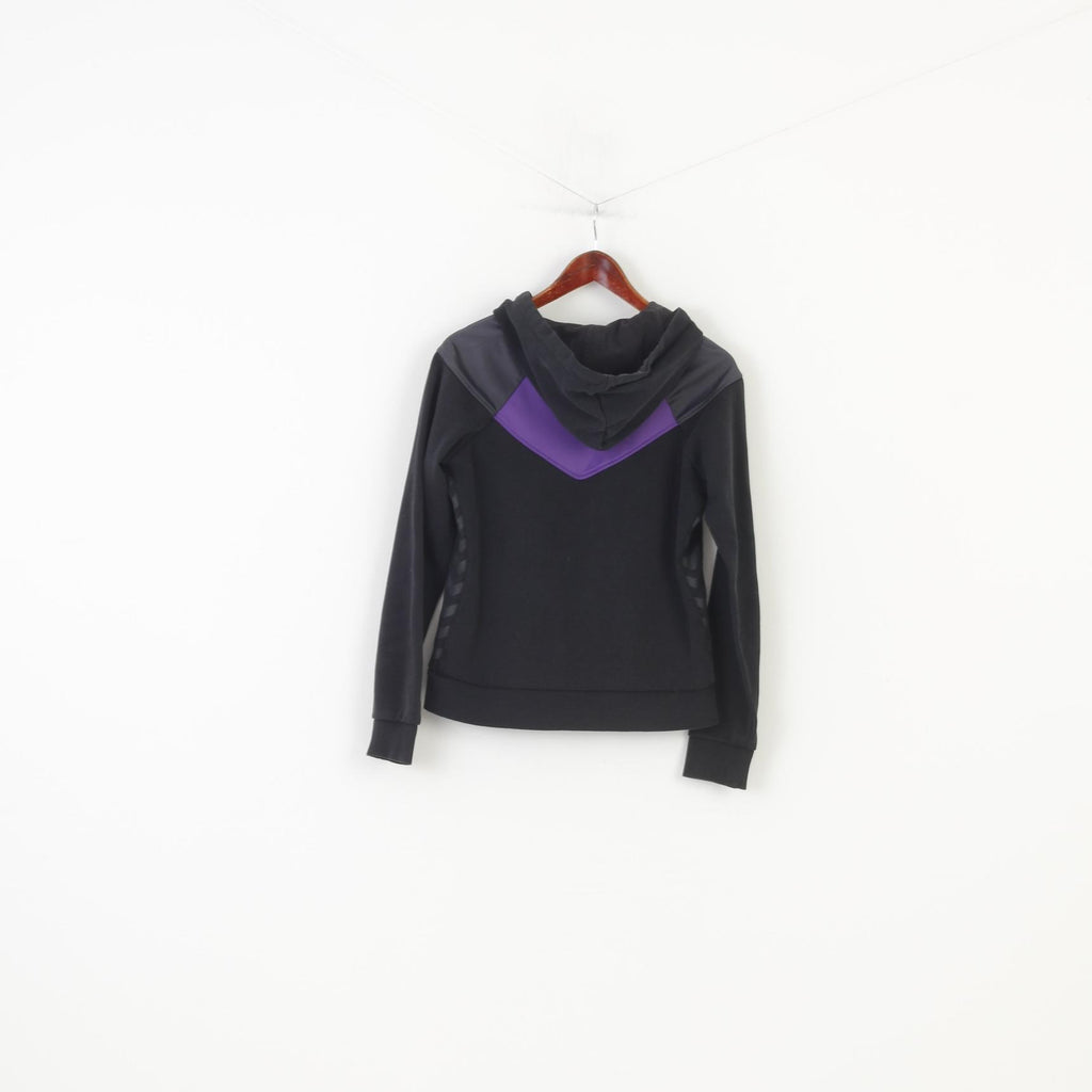 Hummel Garçons XL 14/15 Âge Sweatshirt Noir Full Zipper Hood Sport Cotton Top