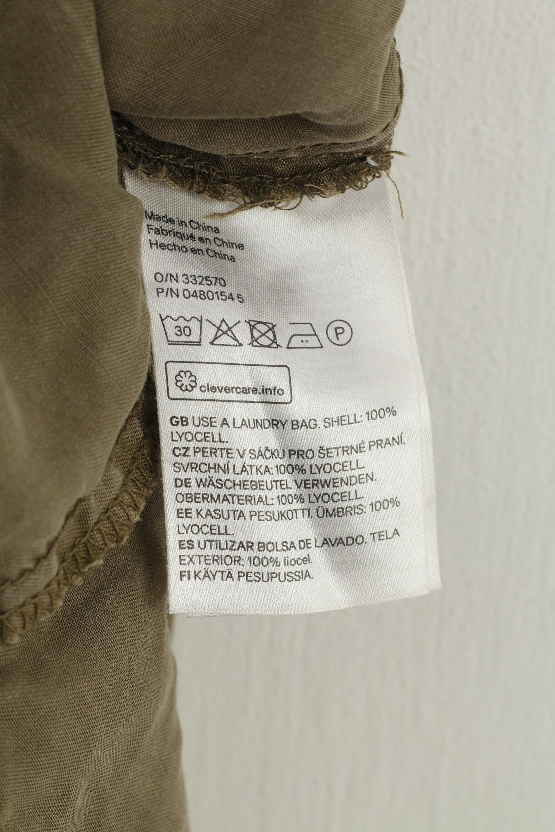 H&M Woman 40 L Dress Khaki Bottoms Collar Short Sleeve Vintage