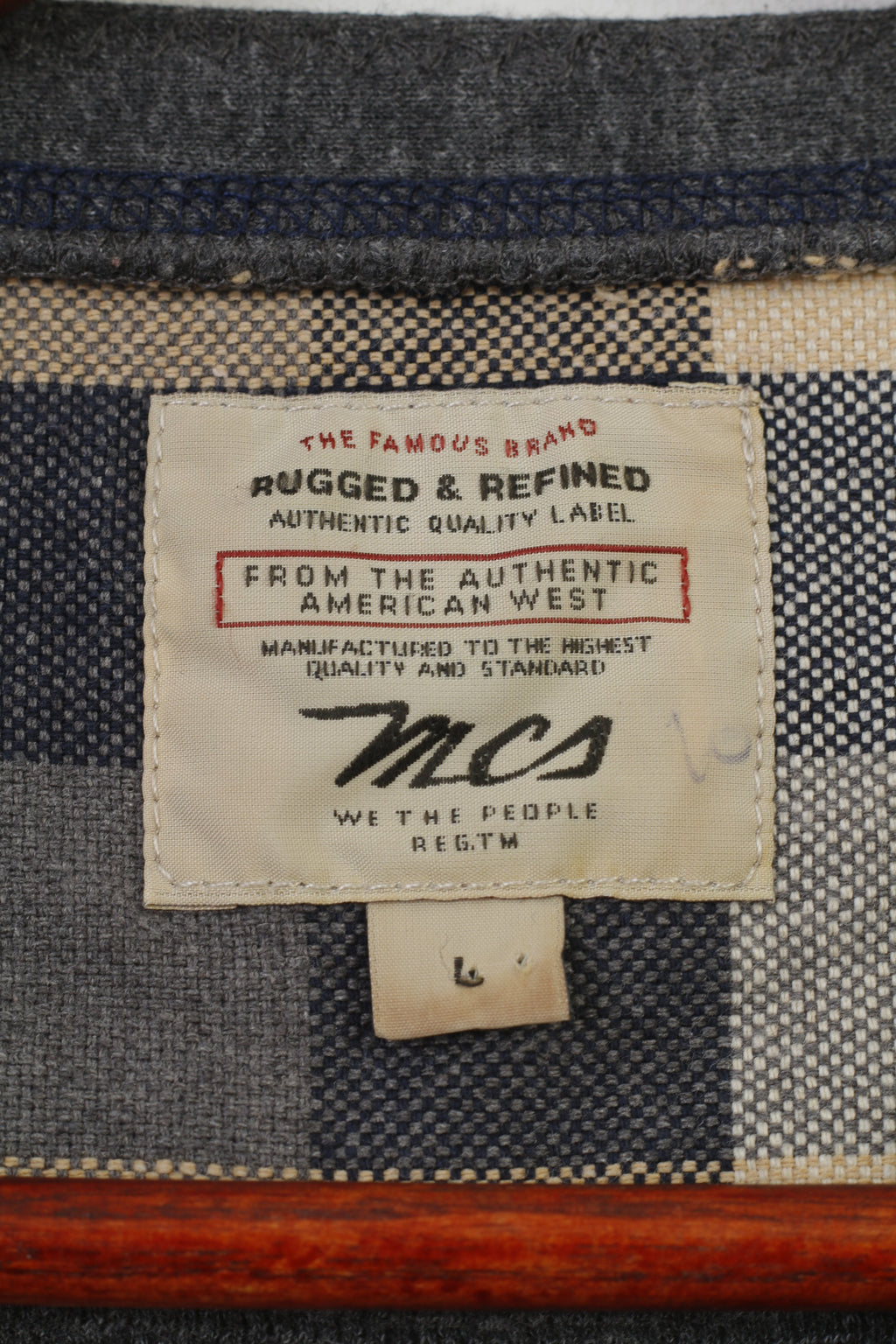 Rugged & Refined Men L Longsleeve Navy Authentic Cotton Vintage Stretch  Top