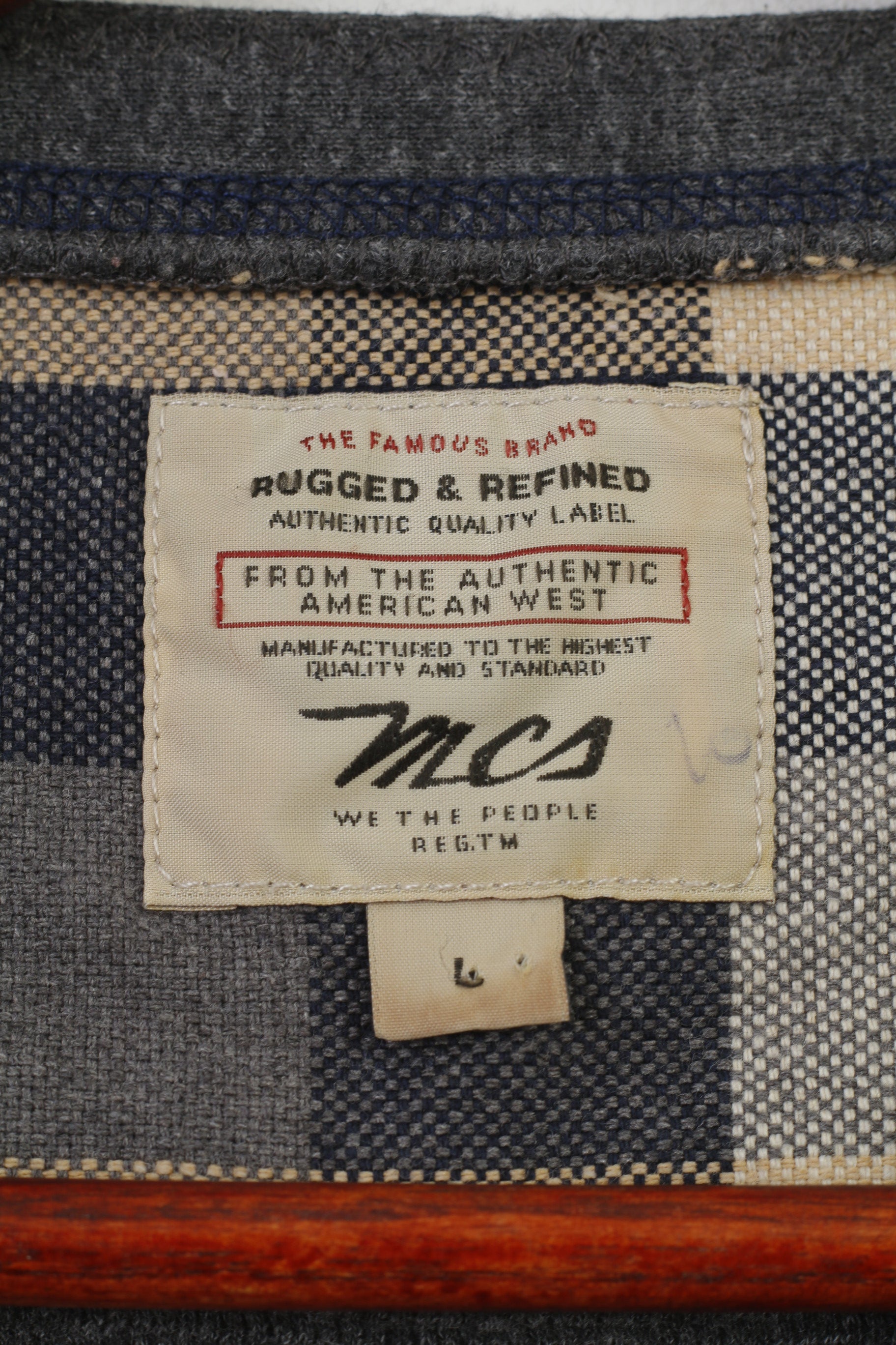 Top elasticizzato vintage in cotone autentico blu scuro a maniche lunghe da uomo robusto e raffinato