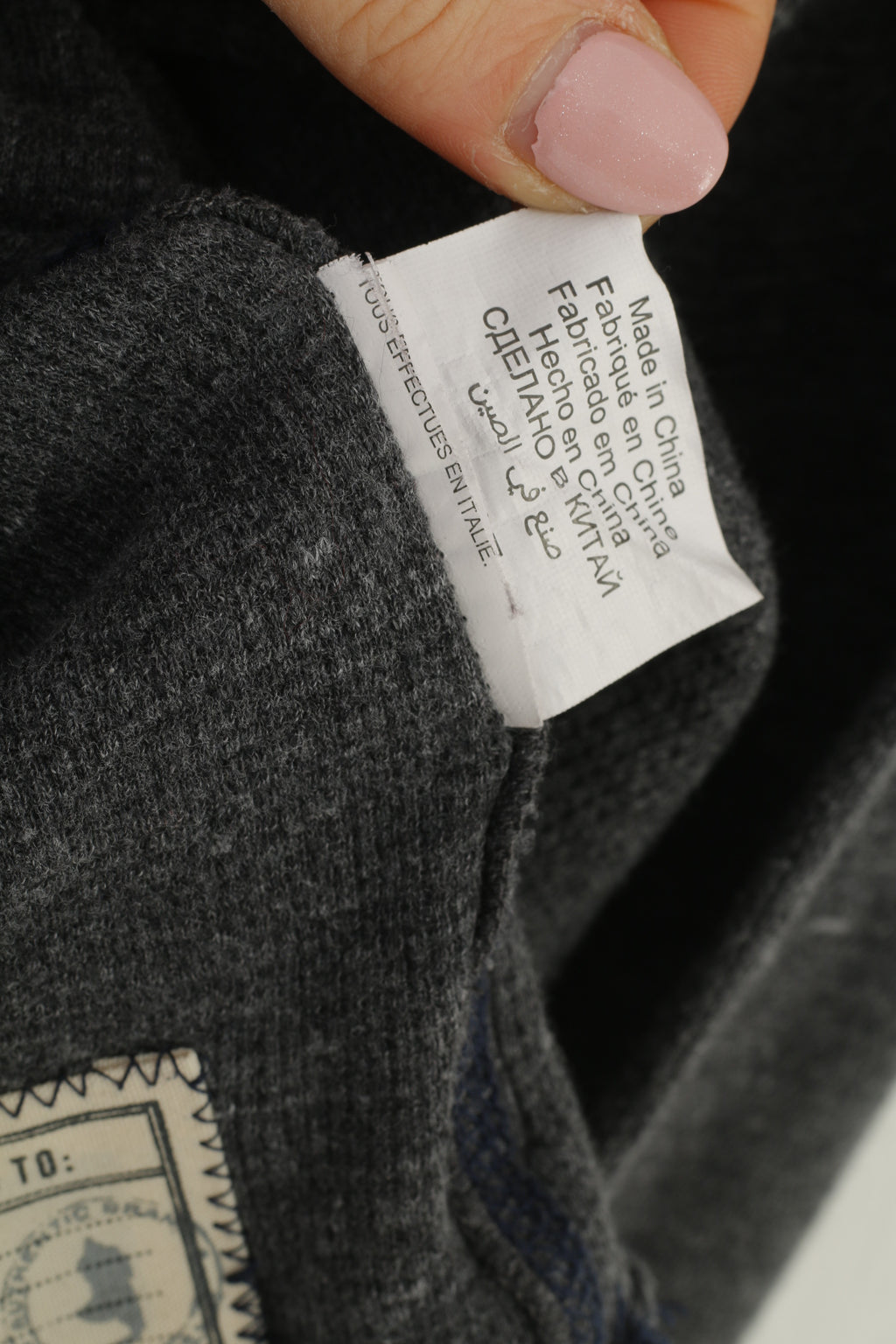 Rugged & Refined Men L Longsleeve Navy Authentic Cotton Vintage Stretch  Top