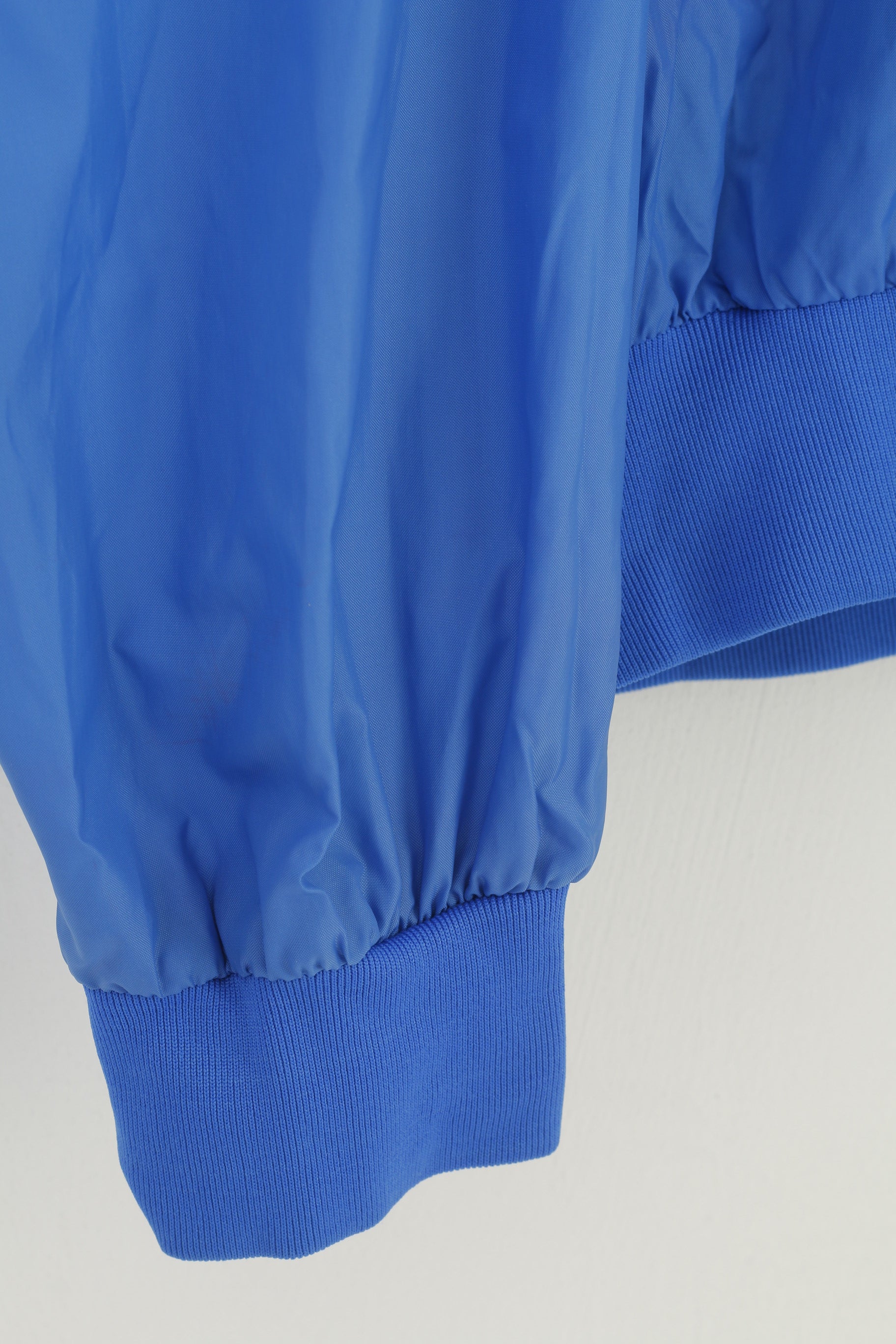 Giacca vintage da uomo L. Top blu in nylon sportivo con cerniera intera