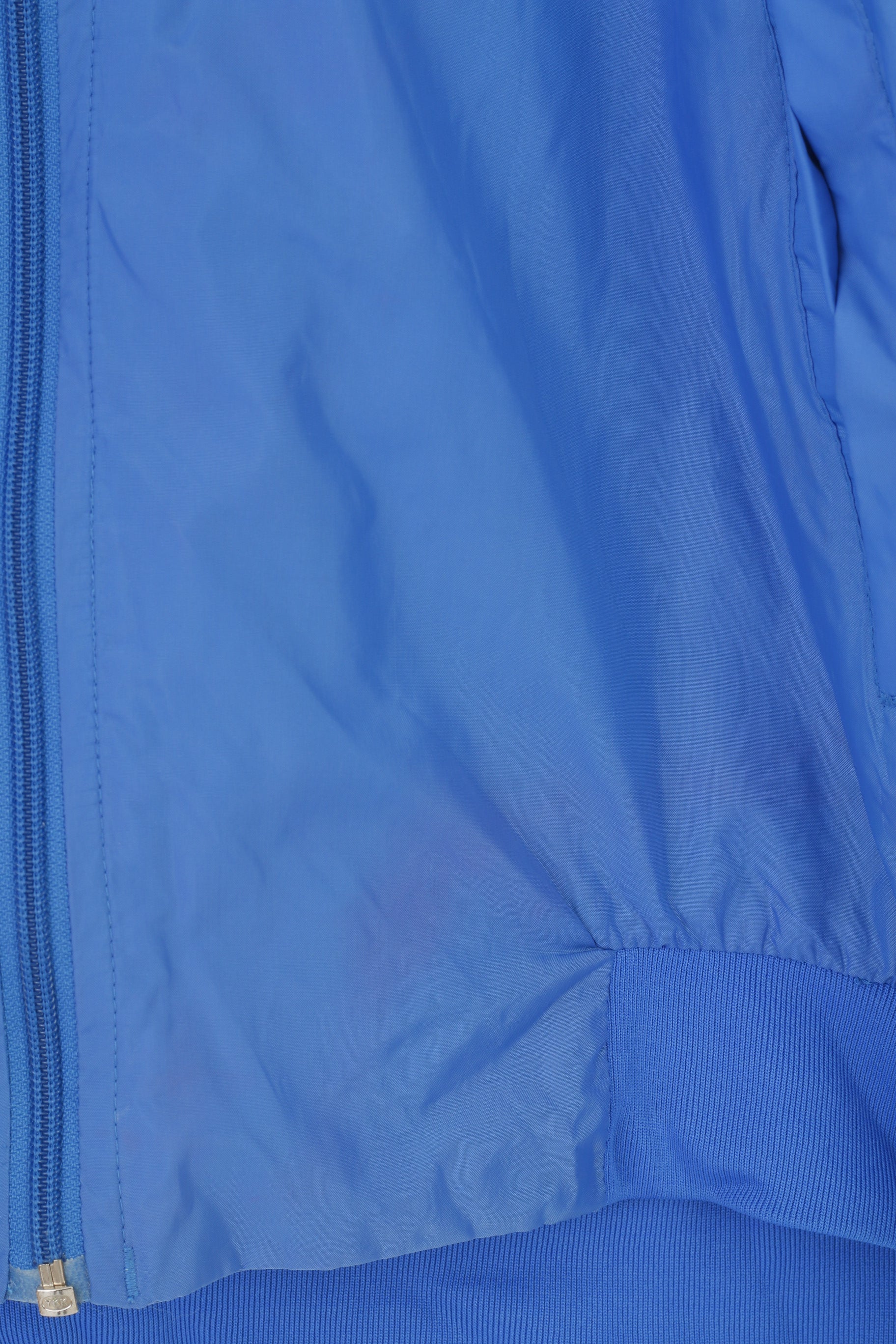 Giacca vintage da uomo L. Top blu in nylon sportivo con cerniera intera