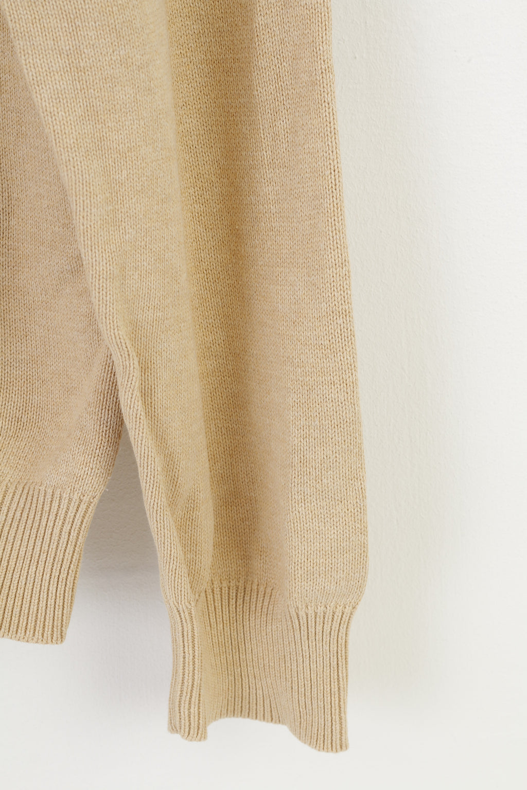 Gant Men L Jumper Beige Coton Col V Manches Longues Classique Vintage Top