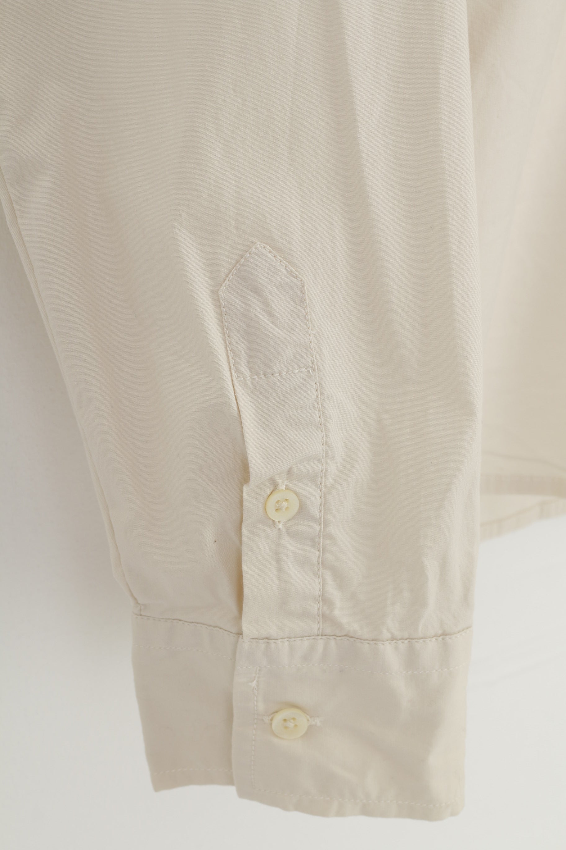 Calvin Klein Jeans Men XL Casual Shirt Cream Long Sleeve Collar Cotton Classic Top