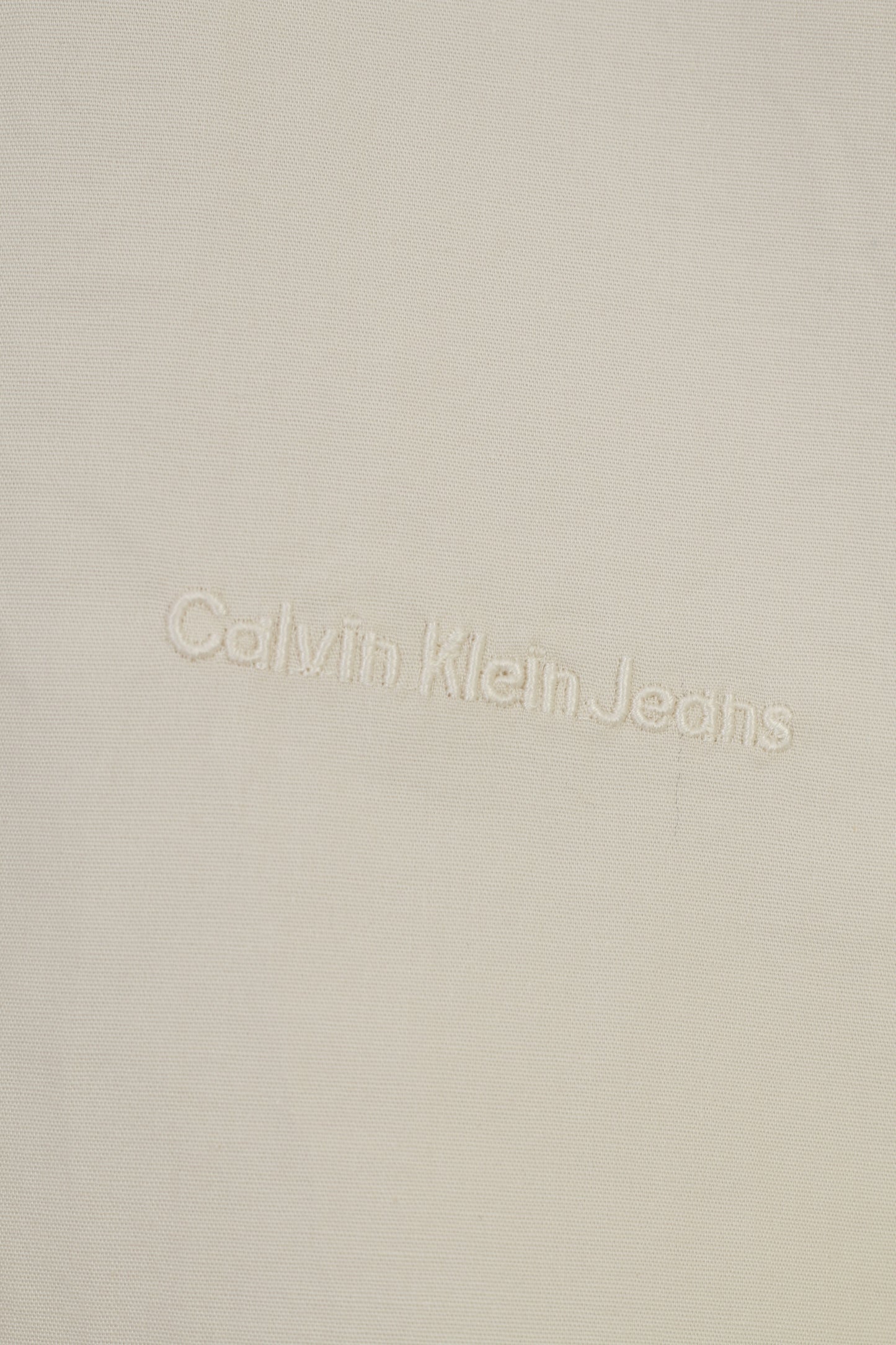 Calvin Klein Jeans Hommes XL Chemise décontractée Crème Col à manches longues Coton Haut classique