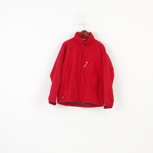 Lafuma Men M Jacket Red Full Zipper Hood Polyamid Vintage Top
