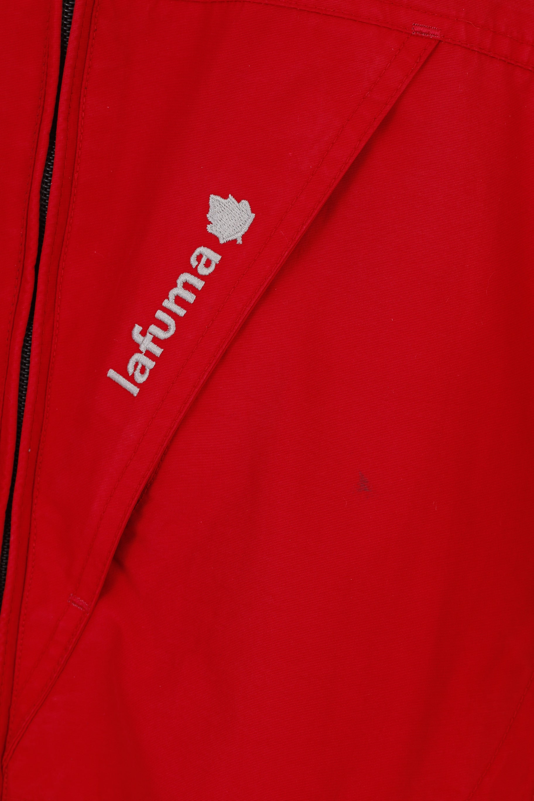 Lafuma Men M Jacket Red Full Zipper Hood Polyamid Vintage Top
