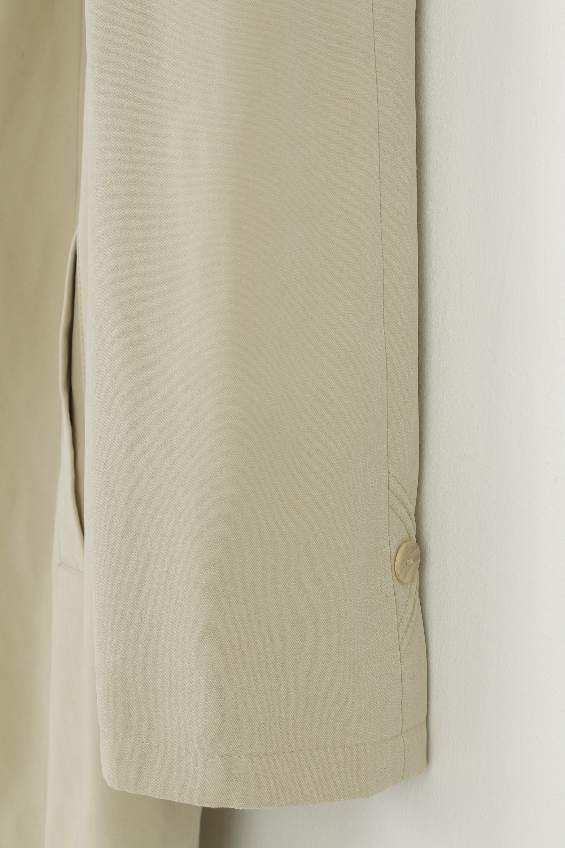 Getex Woman 46 XL Coat Cream Bottoms Collar Long Vintage Top