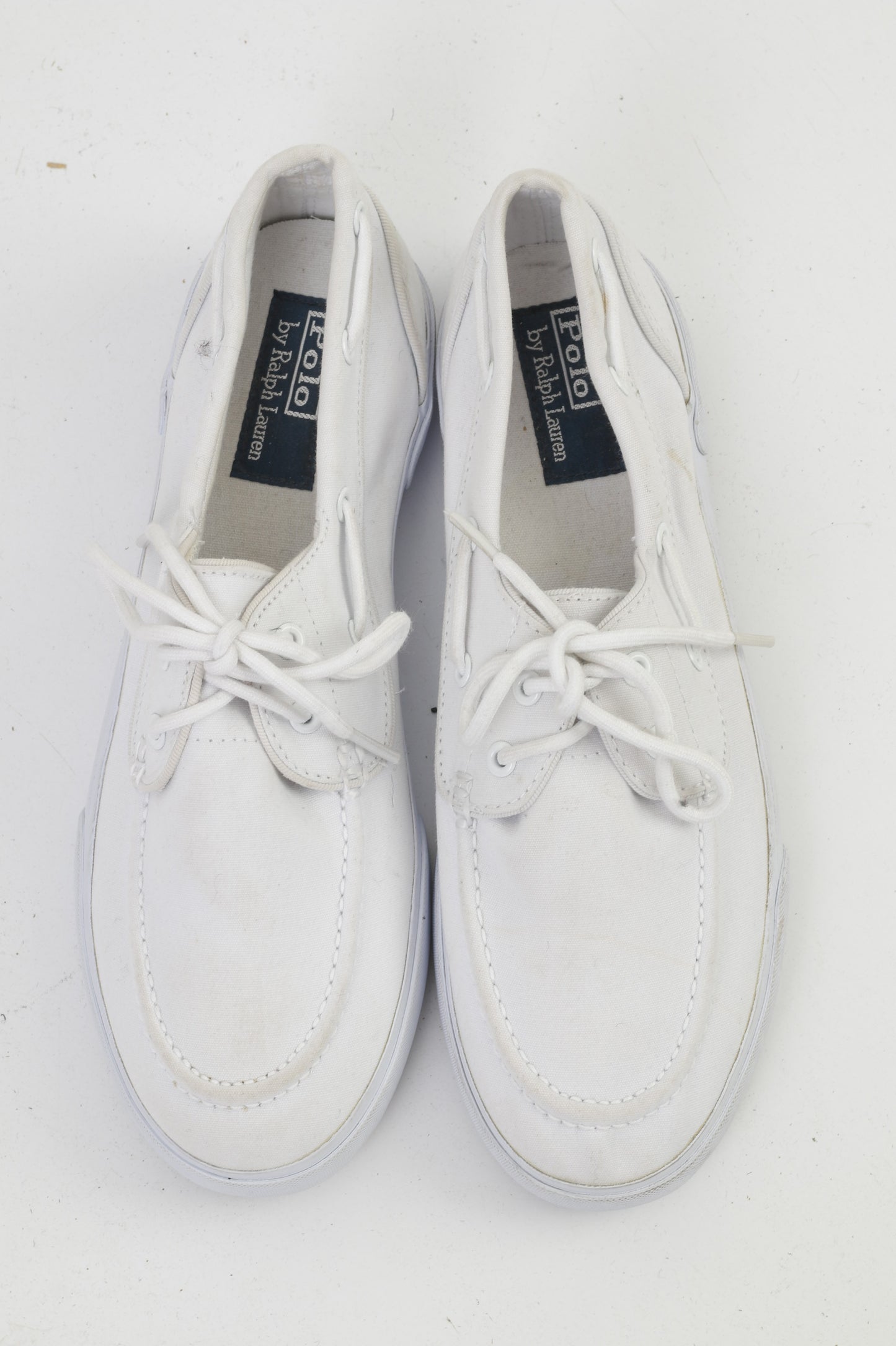 Polo Ralph Lauren Uomo 9.5 44 Scarpe Sneakers in cotone bianco Lacci