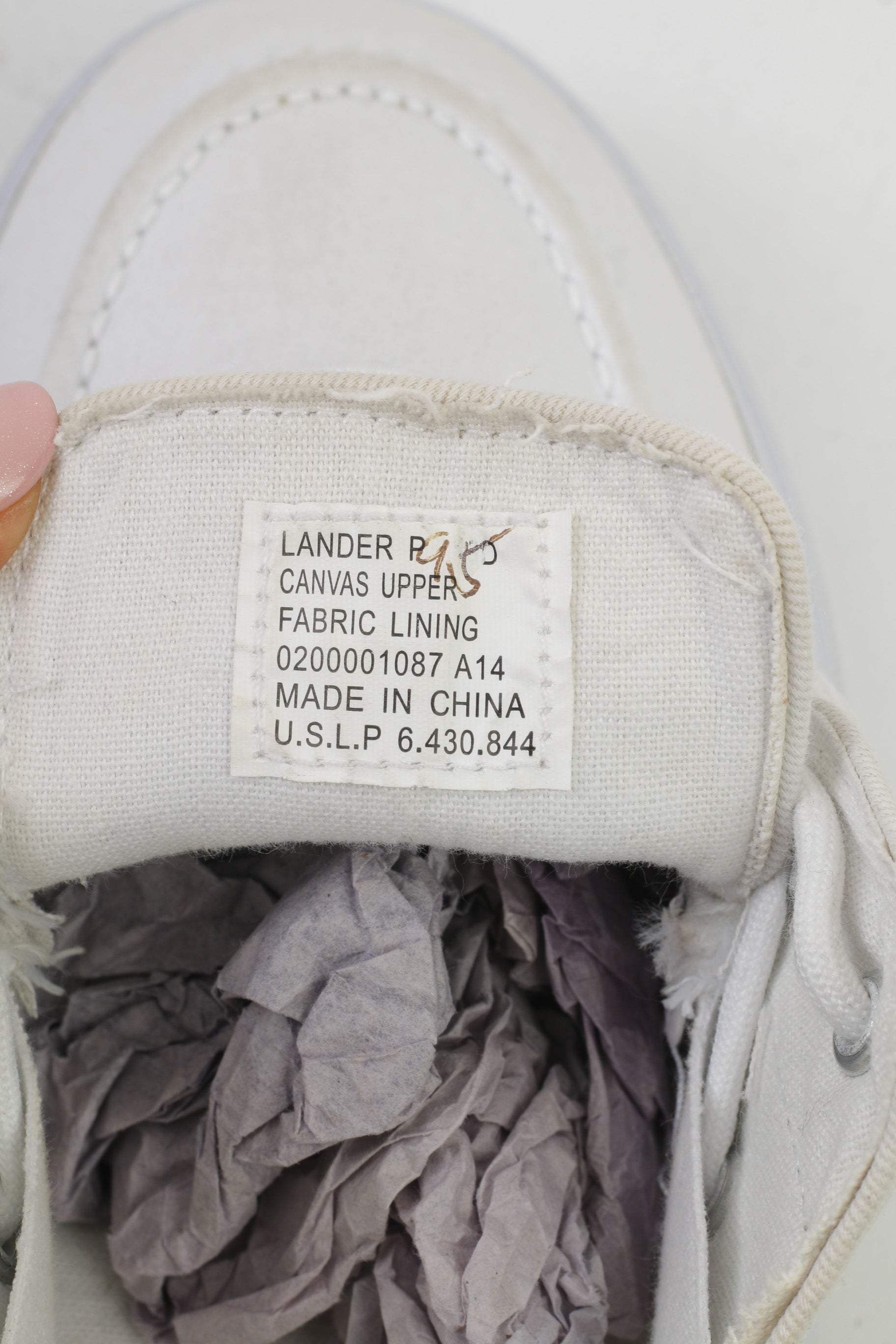 Polo by Ralph Lauren Men 9.5 44 Shoes White Cotton Sneakers Laces