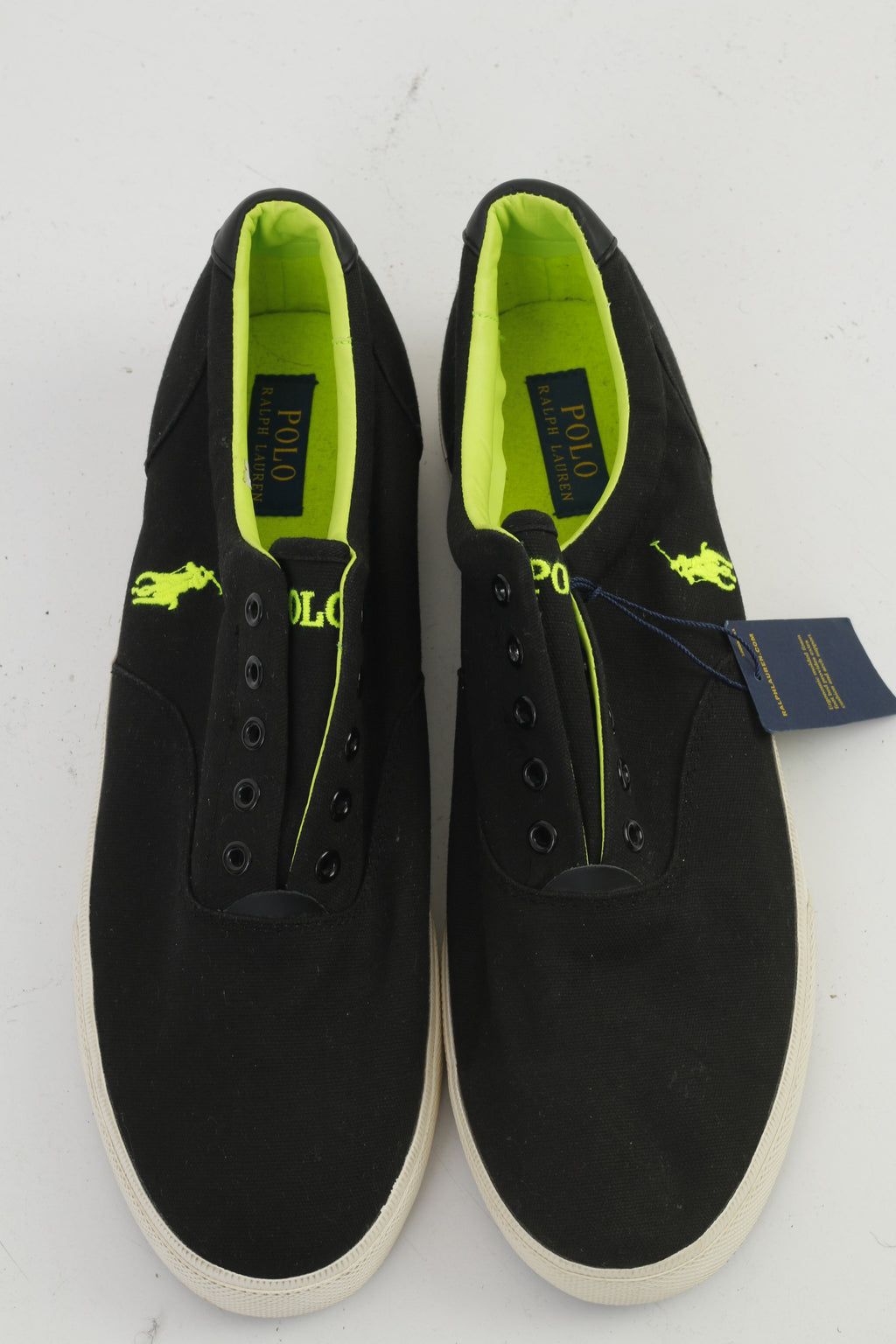 NEW Polo Ralph Lauren Men 15 50 Shoes Black Training Without Laces  Sneakers