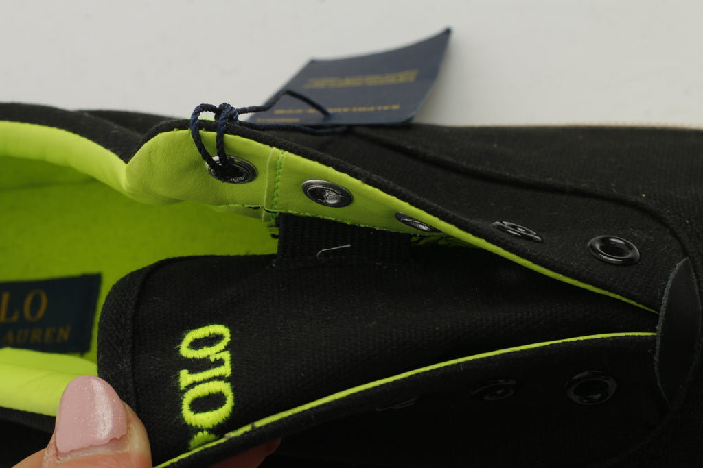 NEW Polo Ralph Lauren Men 15 50 Shoes Black Training Without Laces  Sneakers