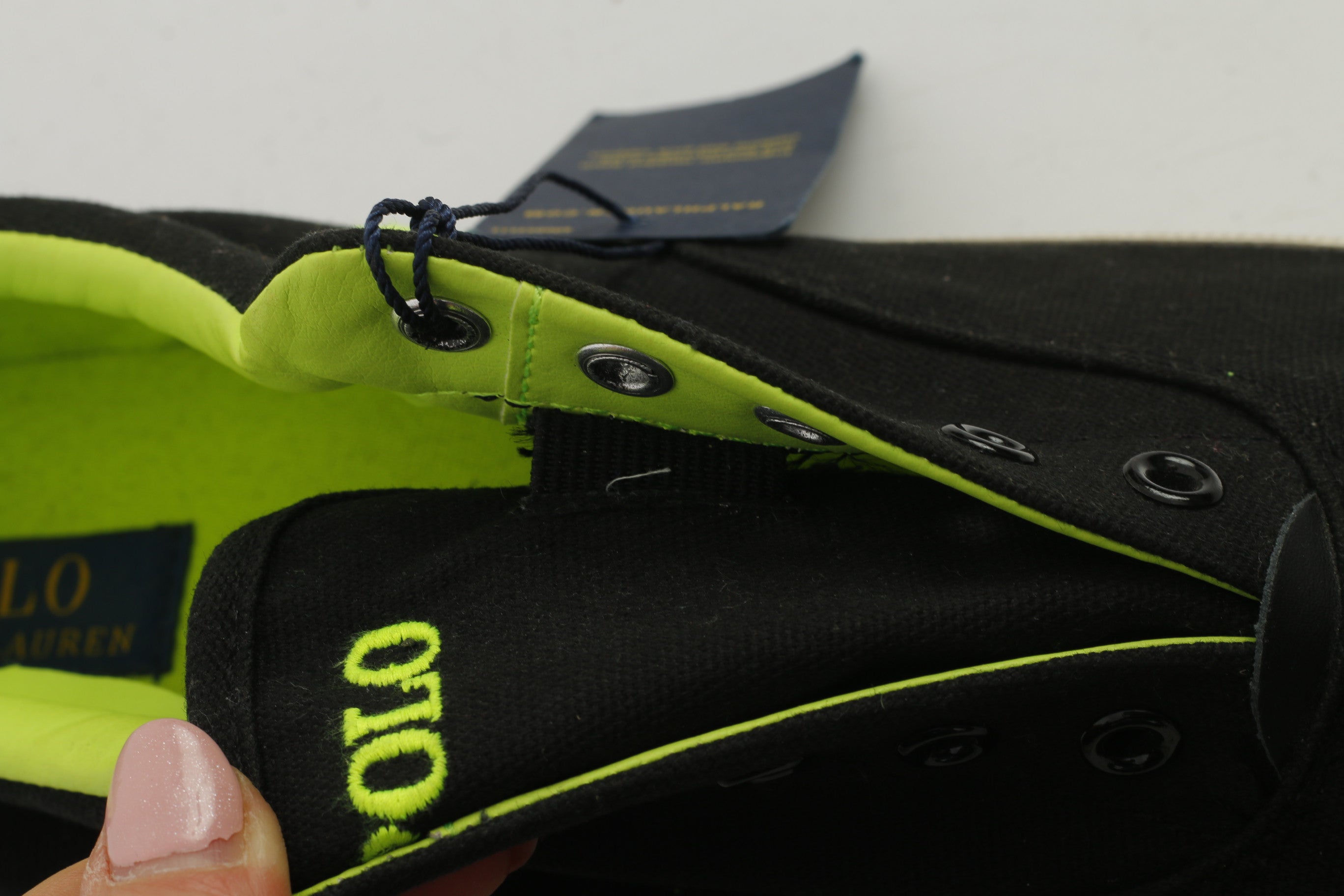 NEW Polo Ralph Lauren Men 15 50 Shoes Black Training Without Laces  Sneakers