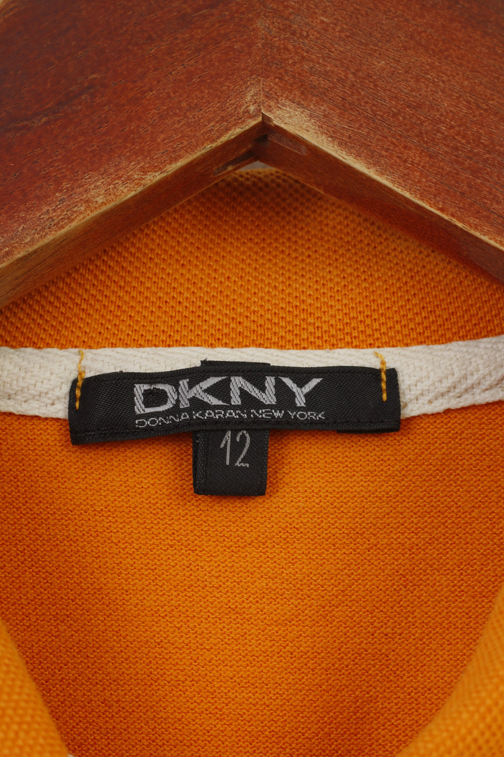 DKNY Men Polo Shirt 12 M Polo Shirt Orange Short Sleeve Cotton Top