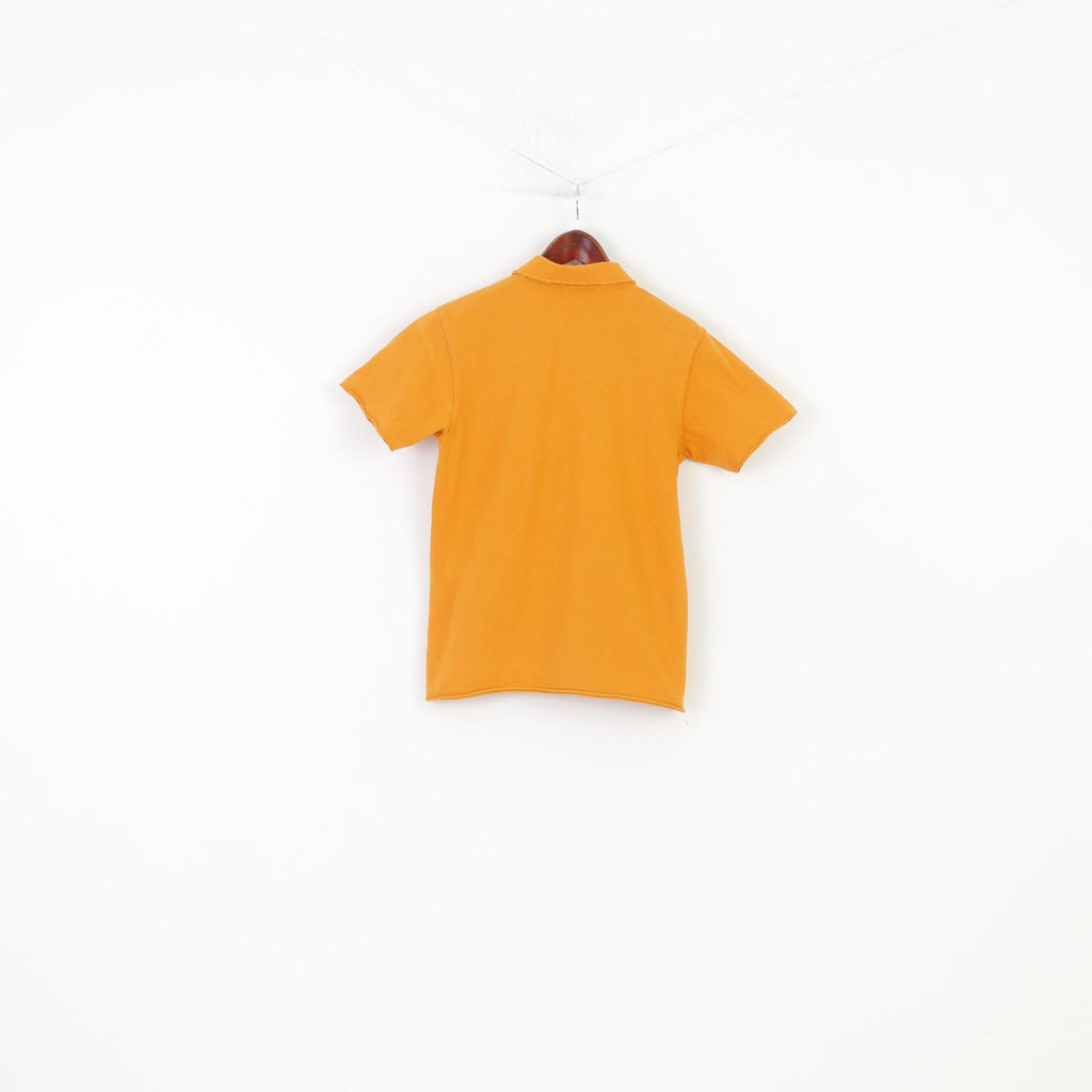 DKNY Men Polo Shirt 12 M Polo Shirt Orange Short Sleeve Cotton Top