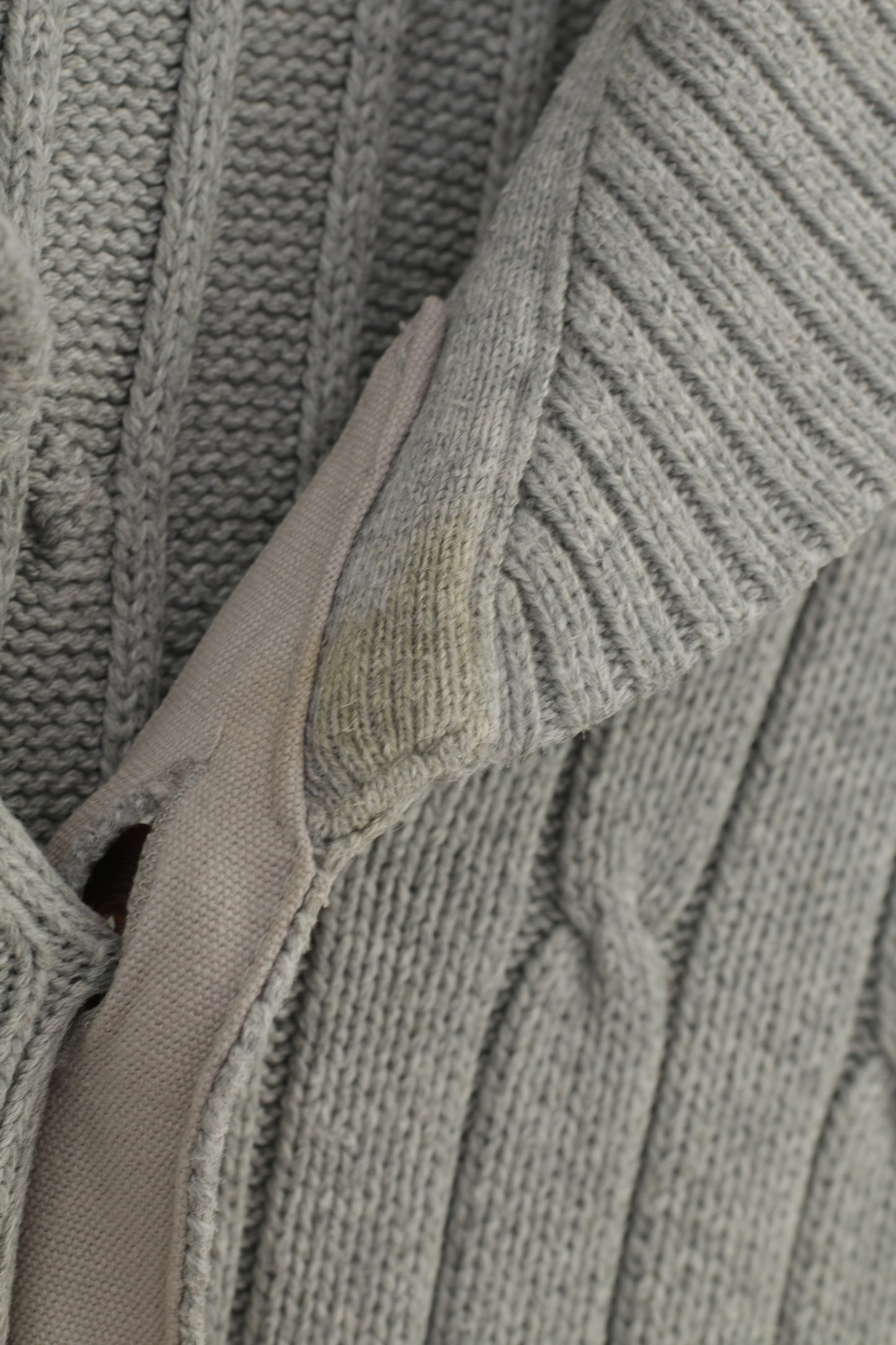 Peak Performance Uomo L Maglione Pantaloni Top in maglione vintage classico in cotone grigio