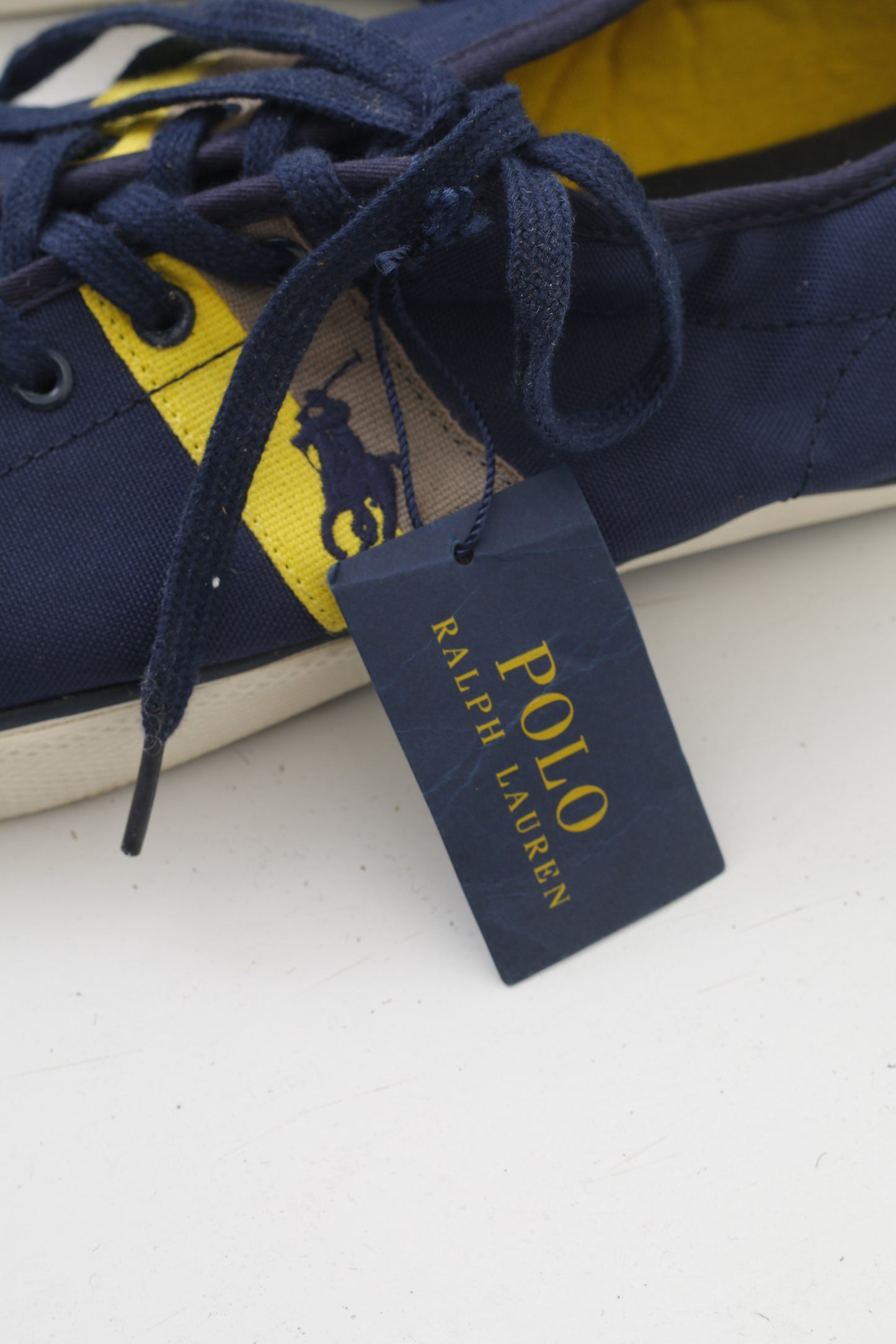 NOUVEAU Polo Ralph Lauren Hommes 12 45 Chaussures Baskets à lacets d'entraînement bleu marine