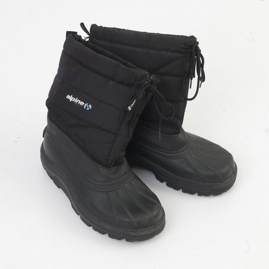 Alpine Men 10 44 Winter Boots Black Padded Waterproof Snowsport Zipper 