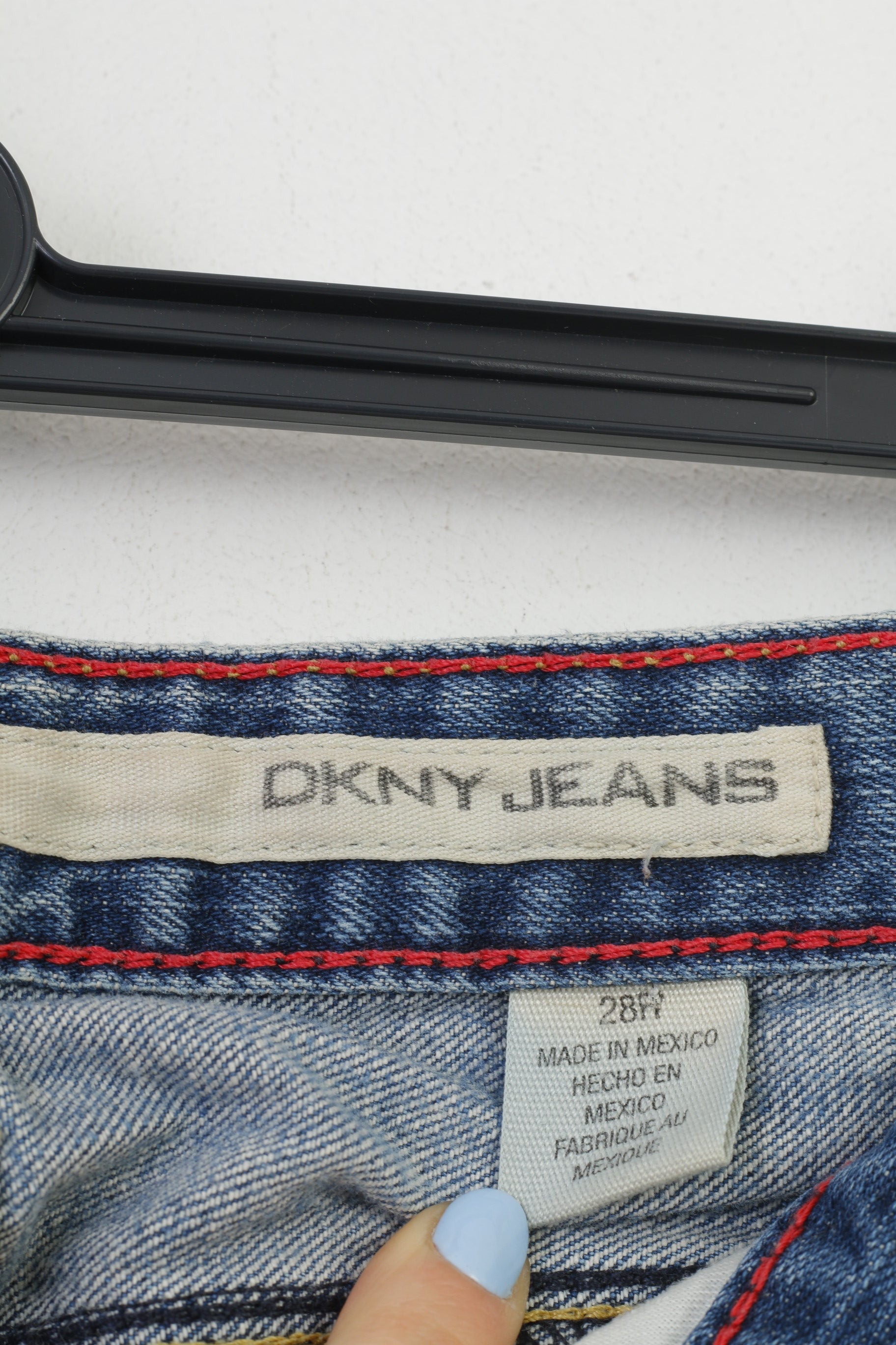 DKNY Men 28 Trousers Blue Cotton Jeans Elastan Low Waist VIntage Pants
