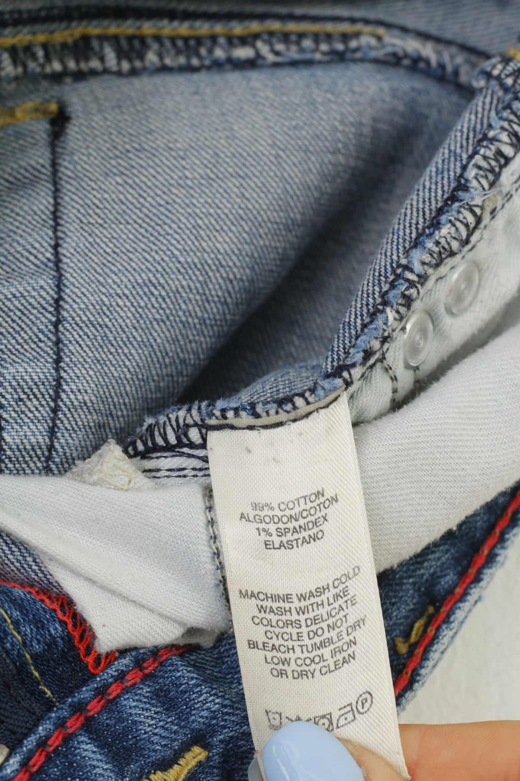 DKNY Men 28 Trousers Blue Cotton Jeans Elastan Low Waist VIntage Pants