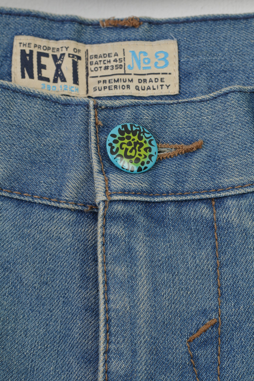 NEW Next Girls 12 Age 152 Trousers Denim Jeans Skinny Cotton High Waist Pants