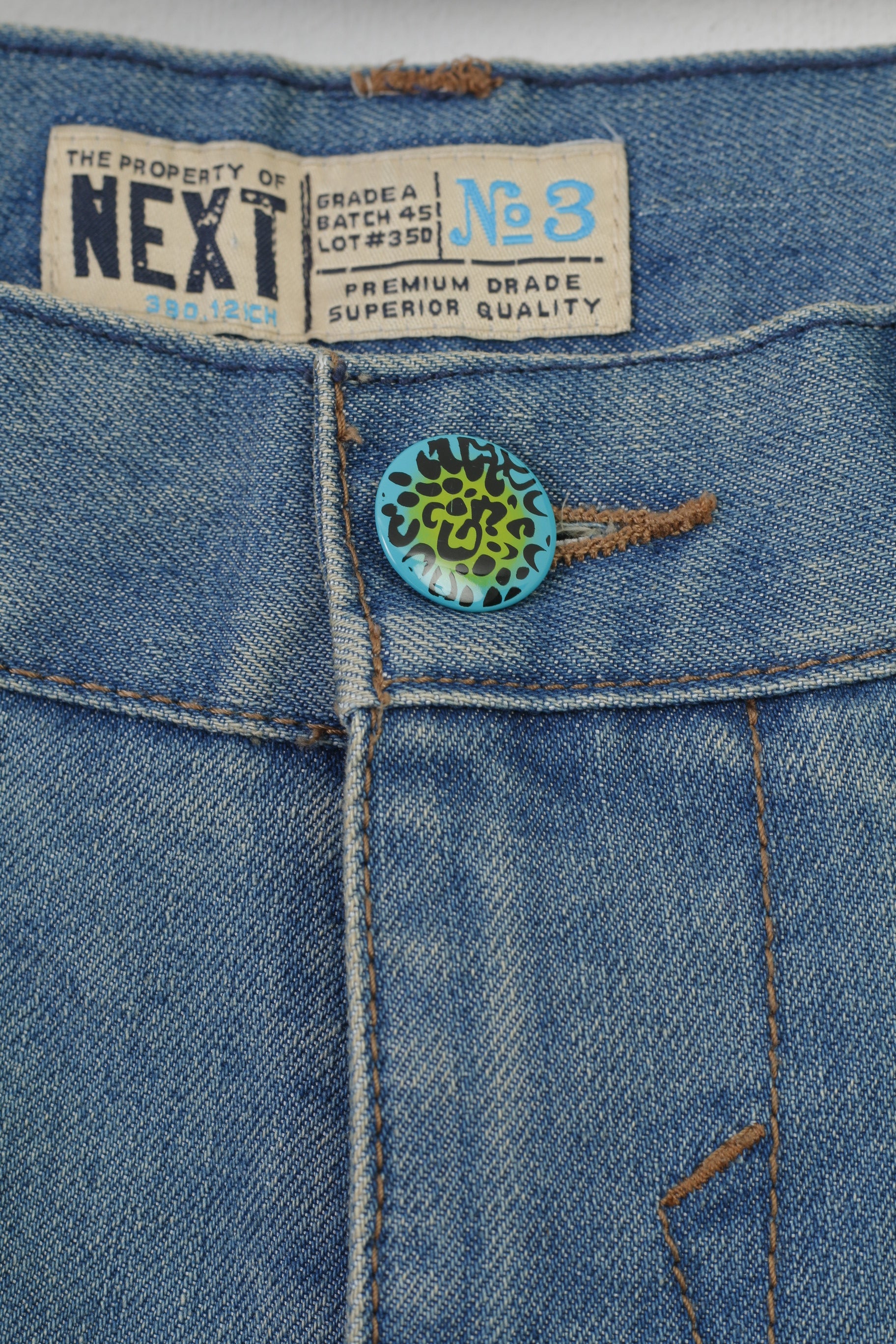 NEW Next Girls 12 Age 152 Trousers Denim Jeans Skinny Cotton High Waist Pants