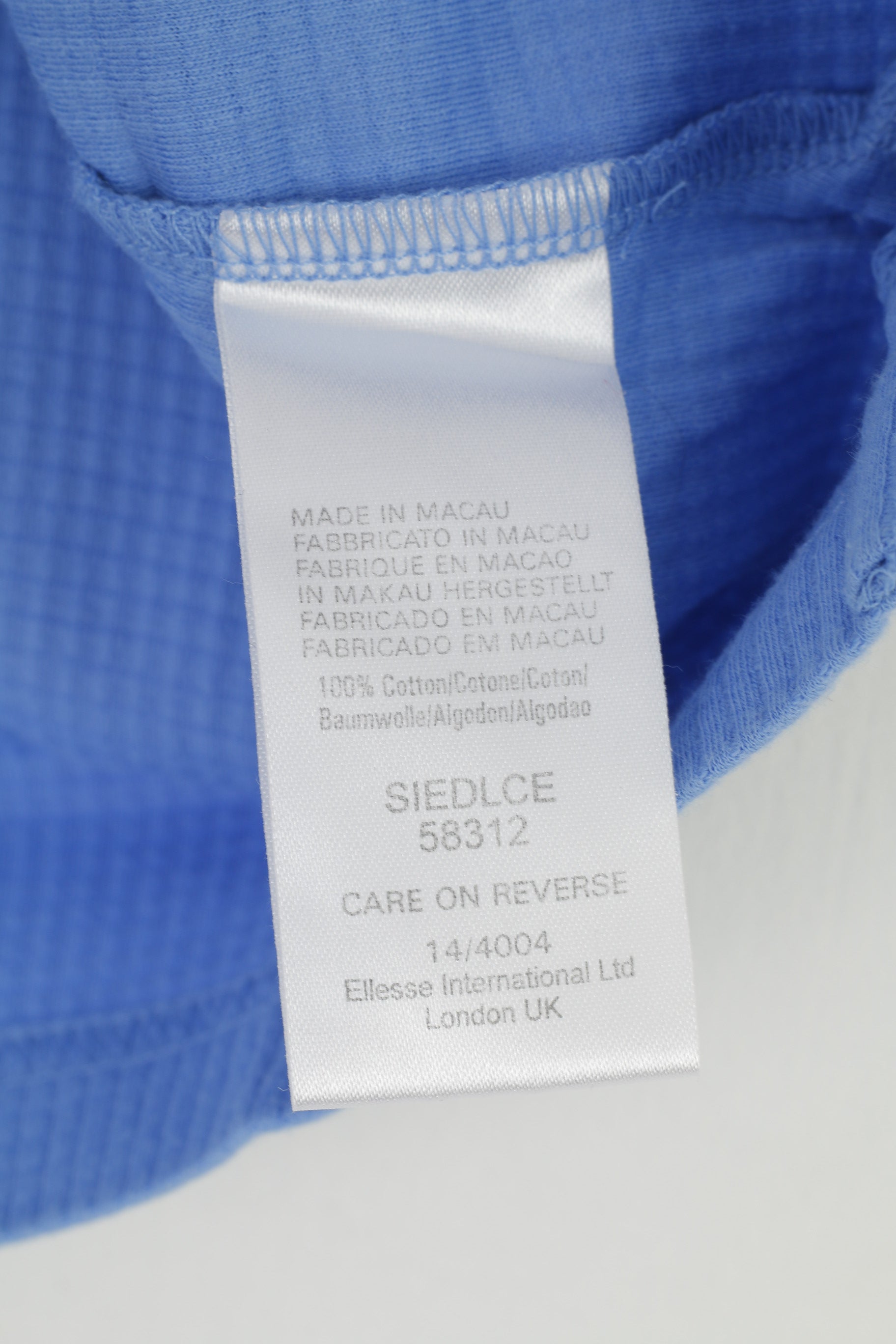 Ellesse Maglia da Donna 10 S Senza Maniche in Cotone Blu Abbigliamento Sportivo con Zip e Collo Canotta Vintage Top 