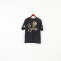  Cooperstown Men L T-Shirt Black Cotton Gold Striped New York Majestic Athletic  Yankees Crew Neck Top