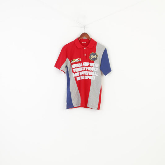 Matt Davis Men S Polo Shirt Red Cotton World Racing Team Lucky Collar Vintage Short Sleeve Top
