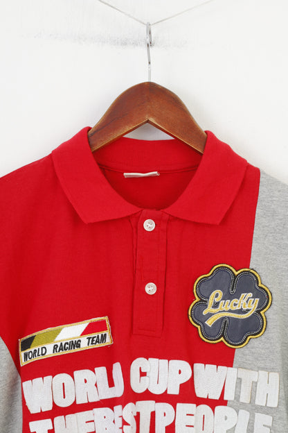 Matt Davis Men S Polo Shirt Red Cotton World Racing Team Lucky Collar Vintage Short Sleeve Top