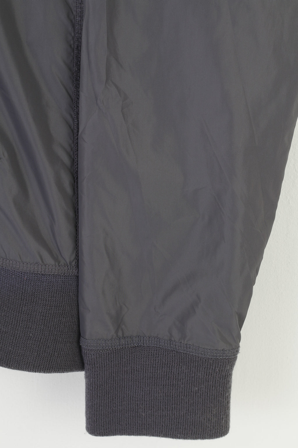 Replay Women M Jacket Lightweight Grey Full Zipper Hood Nylon Vintage Top