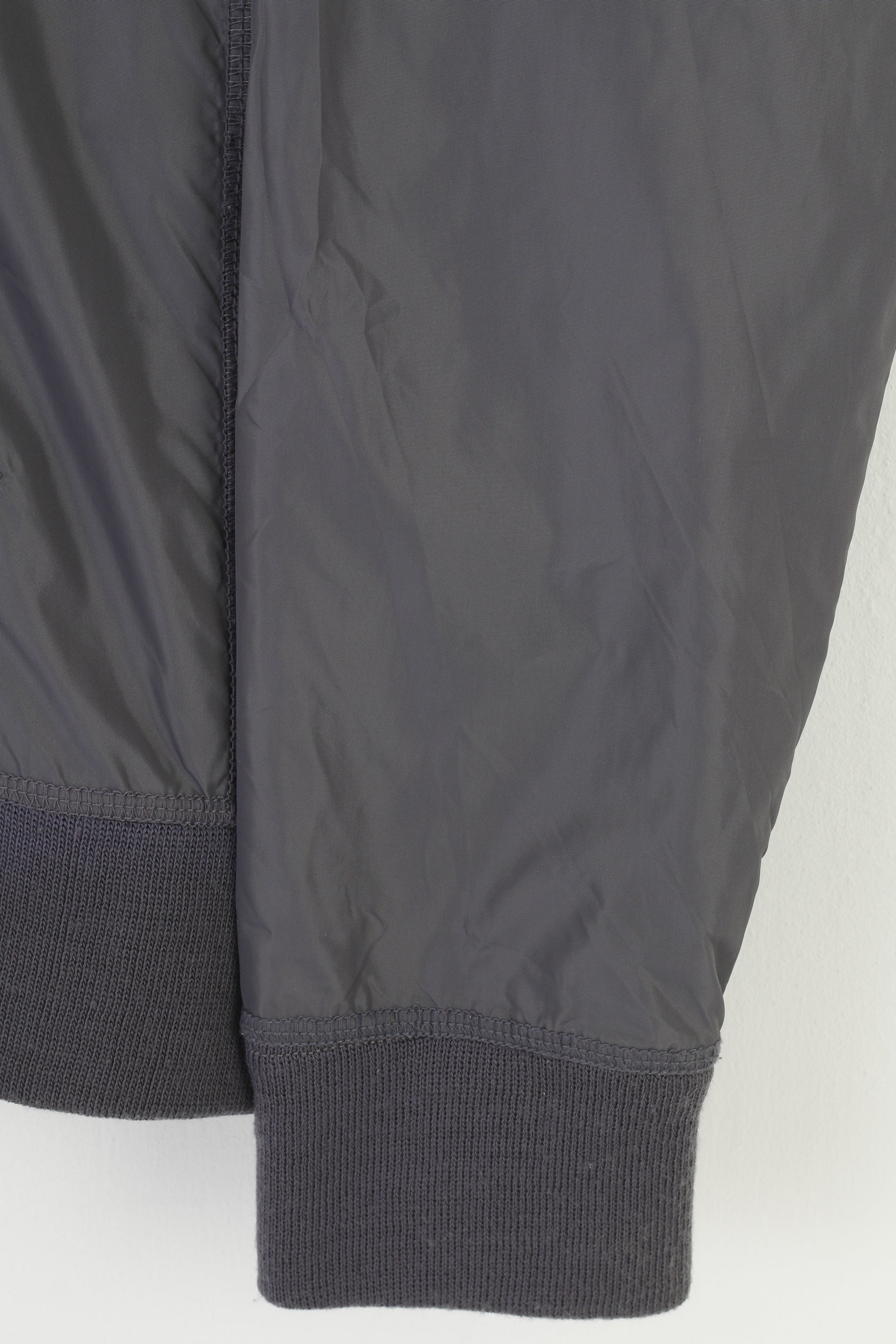 Replay Giacca da donna M Leggera grigia con cerniera intera Cappuccio in nylon vintage