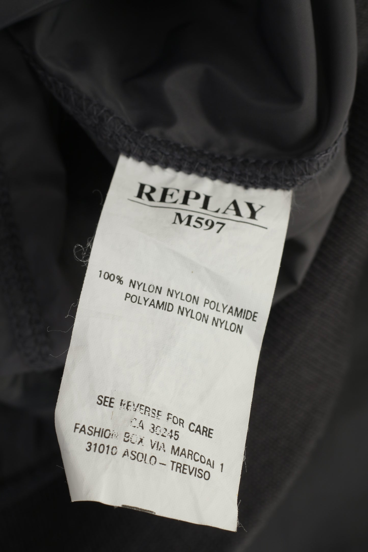 Replay Femmes M Veste Grise Légère Capuche Zippée En Nylon Haut Vintage