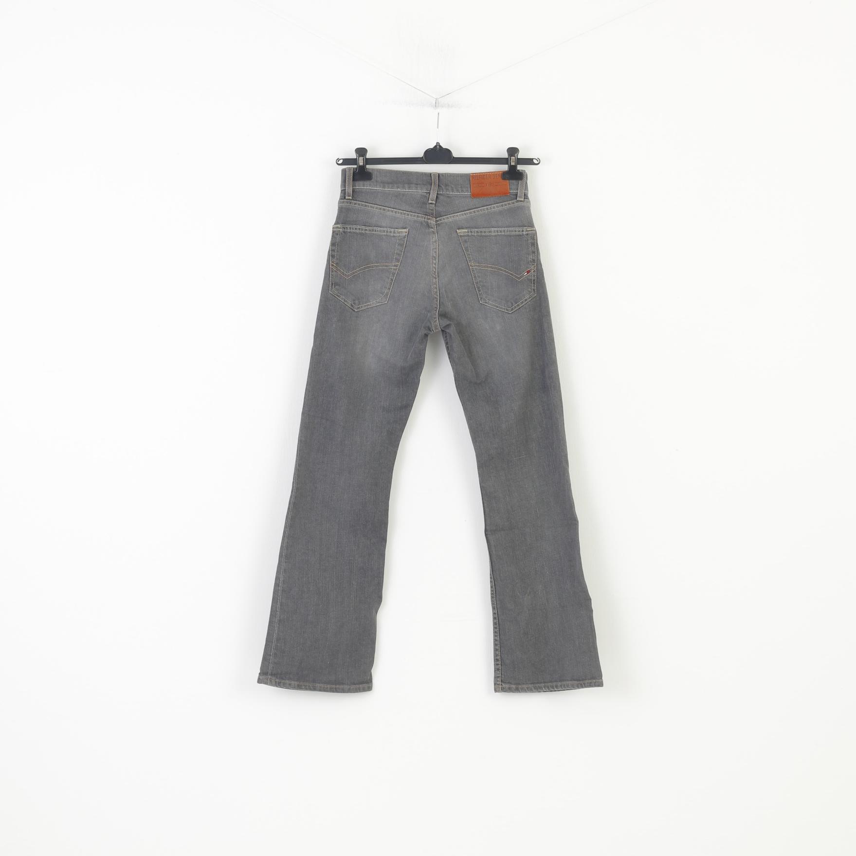 Tommy Hilfiger Women 28  Trosuers Denim Grey Jeans Stretch Wide Leg Cotton Pants