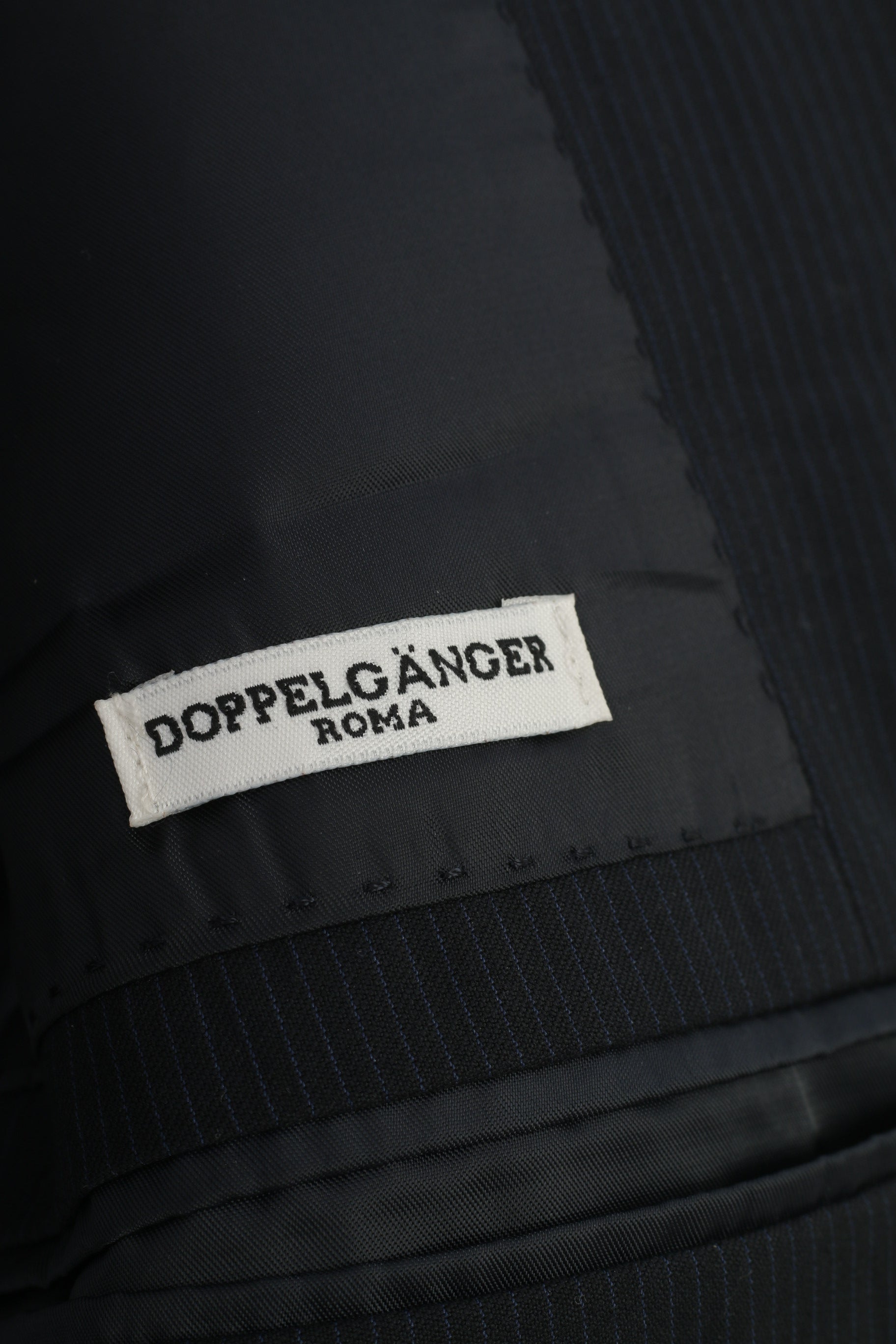 Doppelganger Roma Men 44 34 Blazer Navy Striped Single Breasted Collar Classic Jacket
