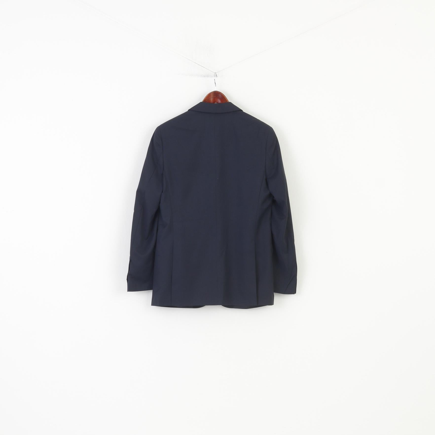 Doppelganger Roma Men 44 34 Blazer Navy Striped Single Breasted Collar Classic Jacket