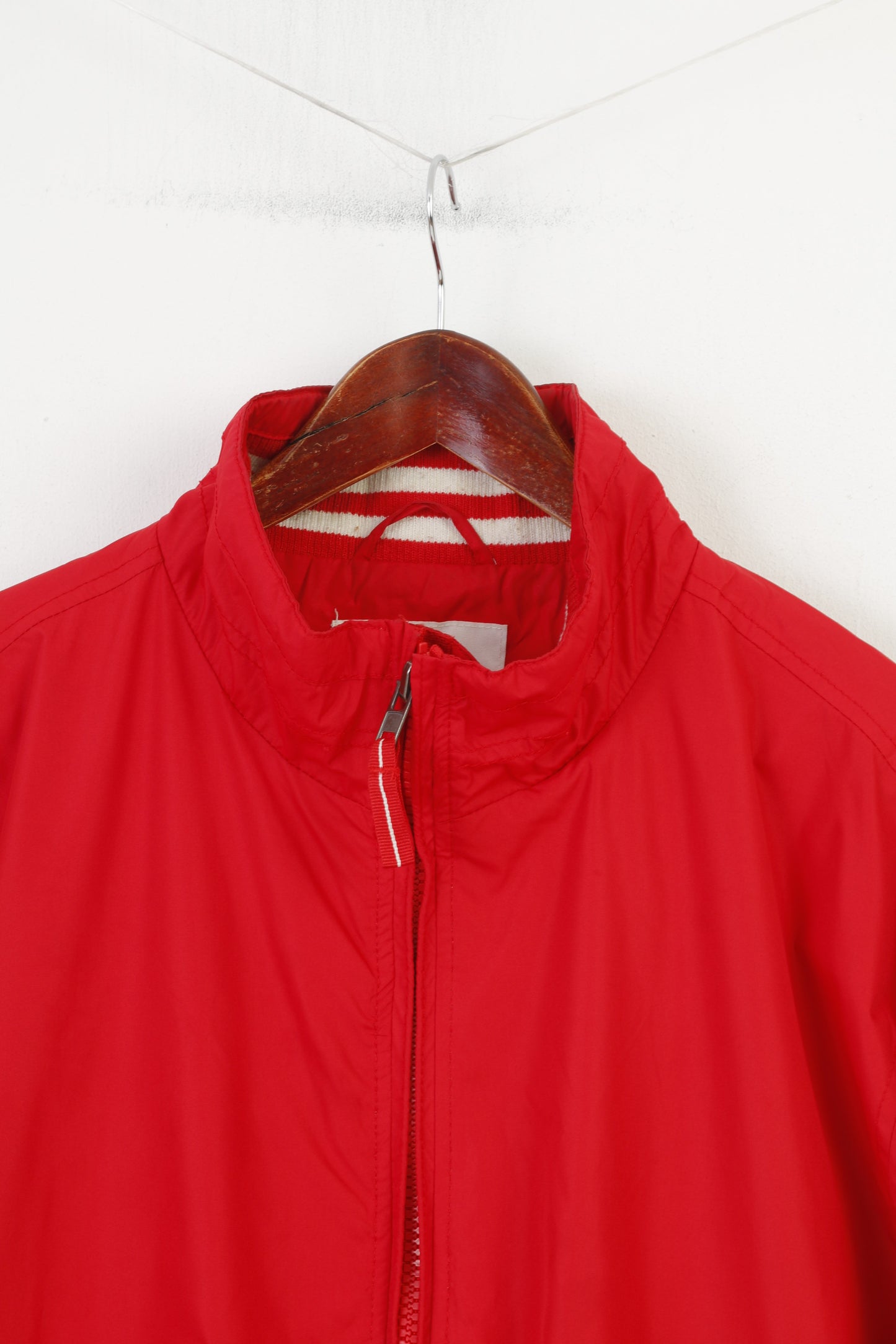 Cubus hommes 2XL veste pleine fermeture éclair rouge vêtements de sport Vintage col poches haut