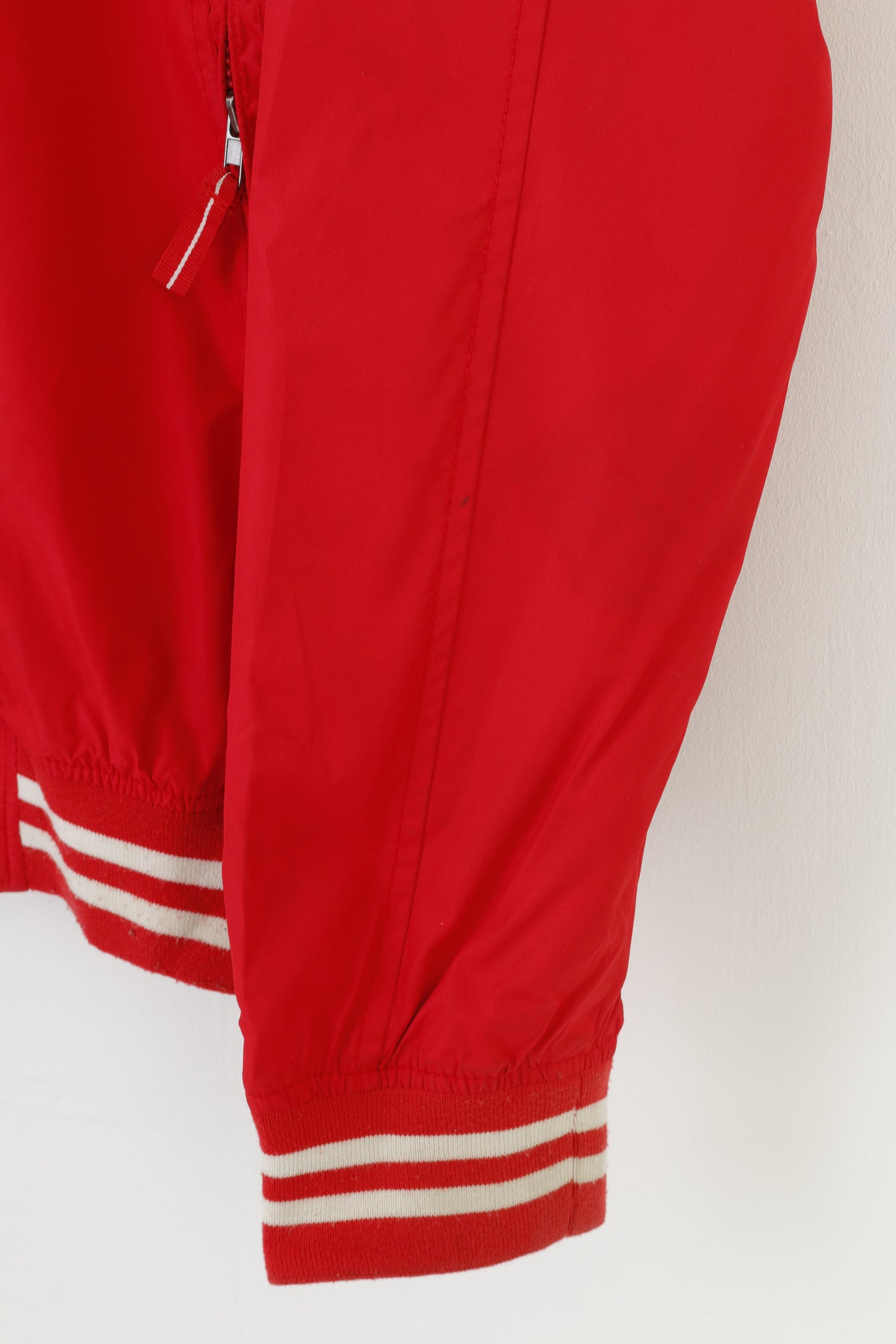 Cubus hommes 2XL veste pleine fermeture éclair rouge vêtements de sport Vintage col poches haut