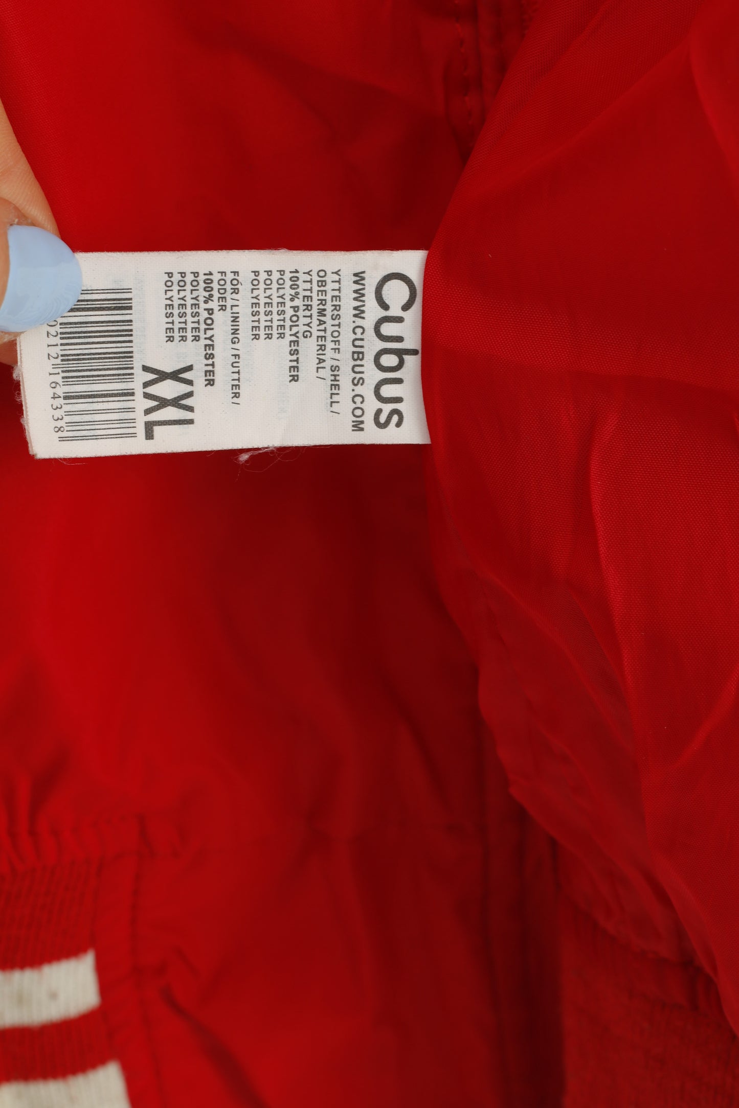 Cubus hommes 2XL veste pleine fermeture éclair rouge vêtements de sport Vintage col poches haut