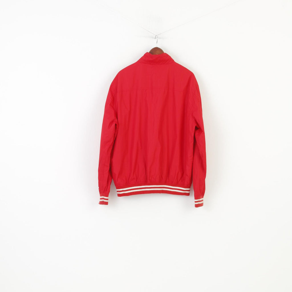 Cubus Men 2XL  Jacket Full Zipper Red Sportswear Vintage Collar Pockets Top