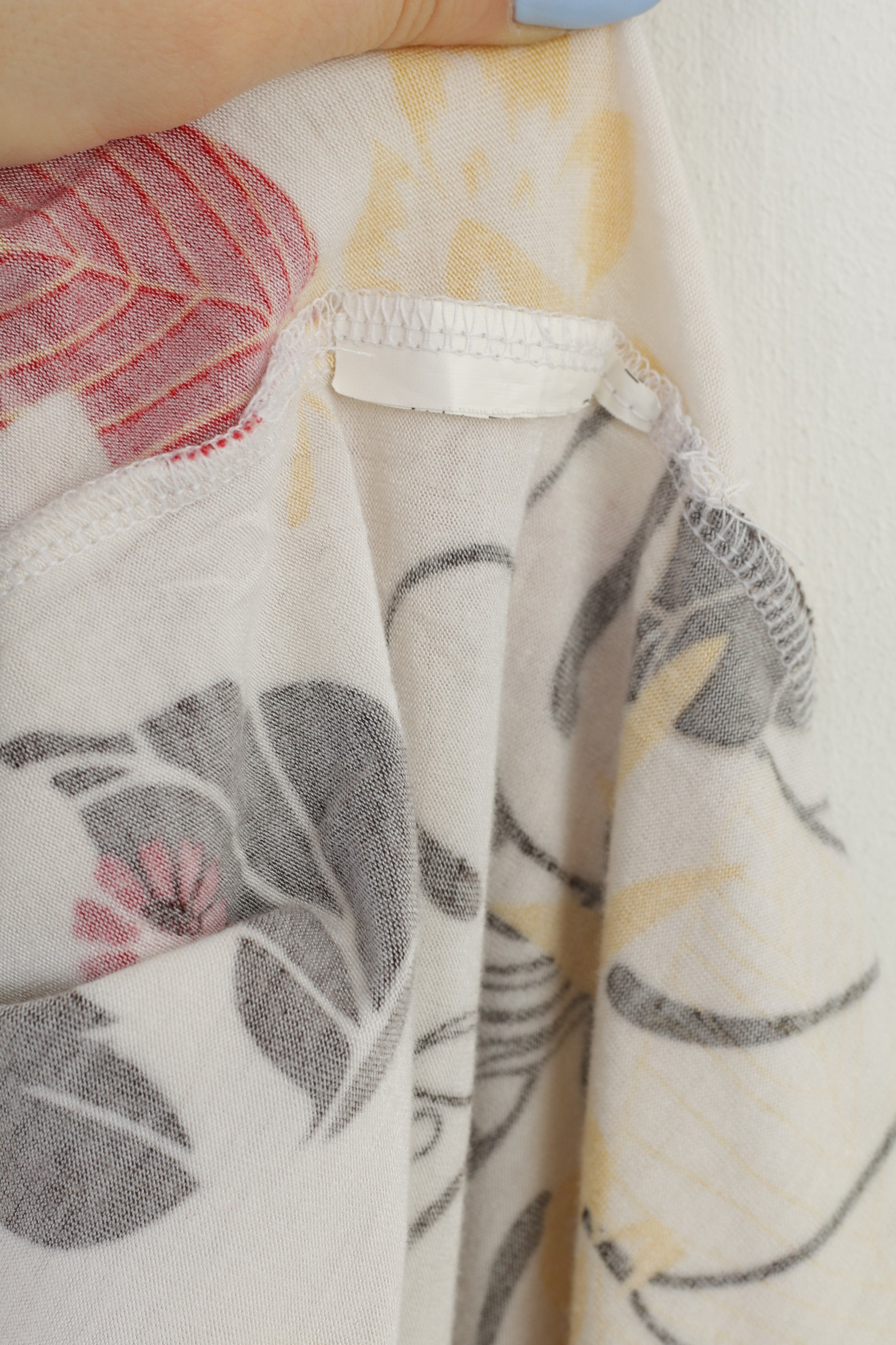 Sasch Women M Dress Flower Print White Beach Summer White V Neck Mini  Stretch Top