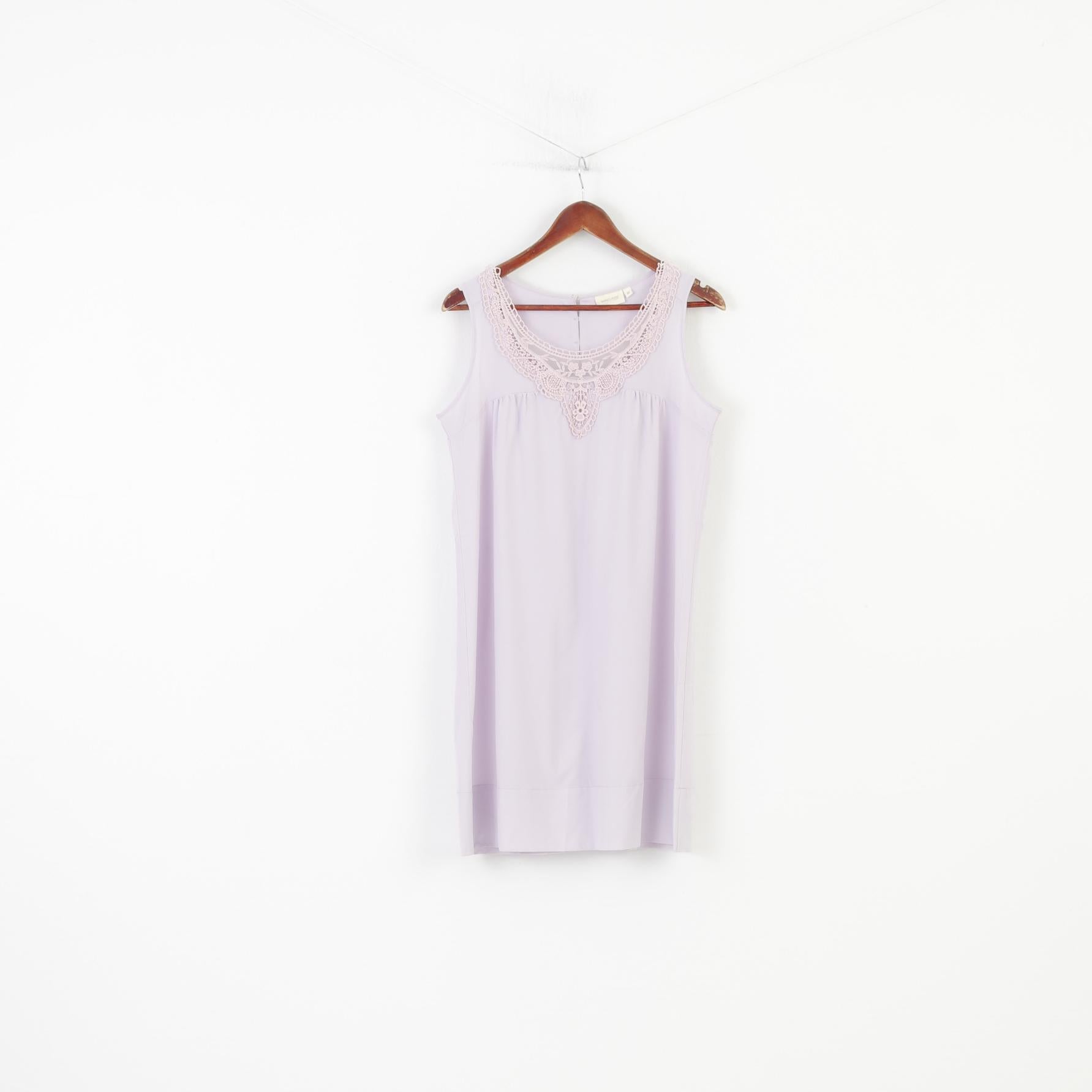 Marc Lauge Jeans Women M Dress Lilac Sleeveless Midi Bottoms Collar Embroidery Top 